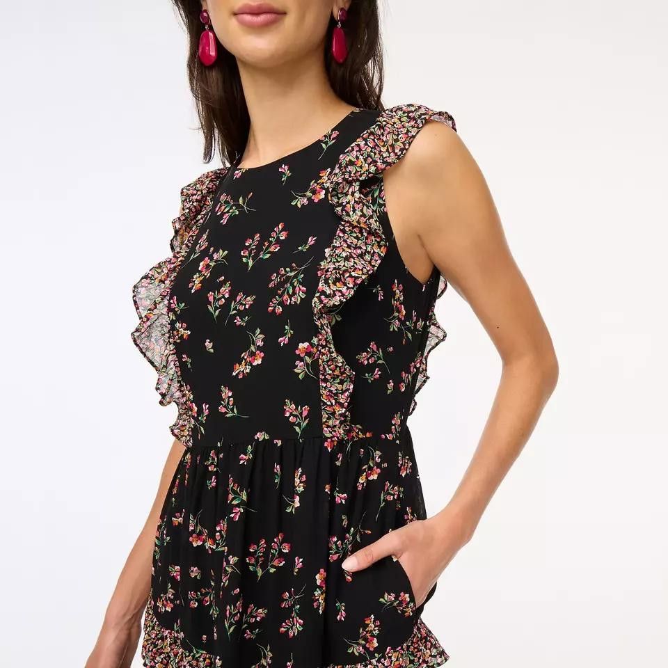 J.Crew J.Crew Floral Ruffle Maxi Dress Size S / US 4 / IT 40 - 3 Thumbnail
