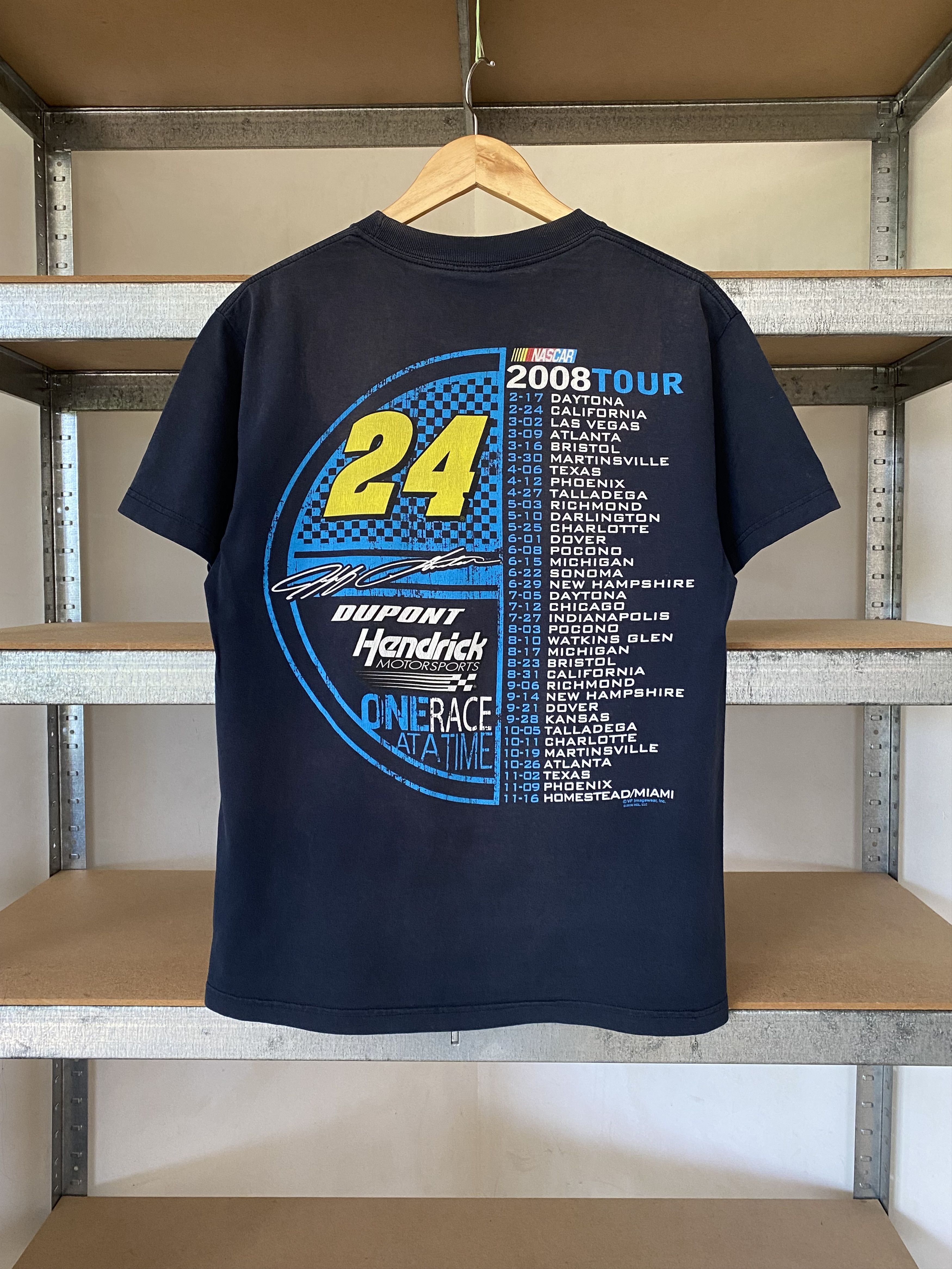 Vintage Jeff Gordon Nascar Vintage 2008 Tour One Race Racing T-shirt Size US M / EU 48-50 / 2 - 2 Thumbnail
