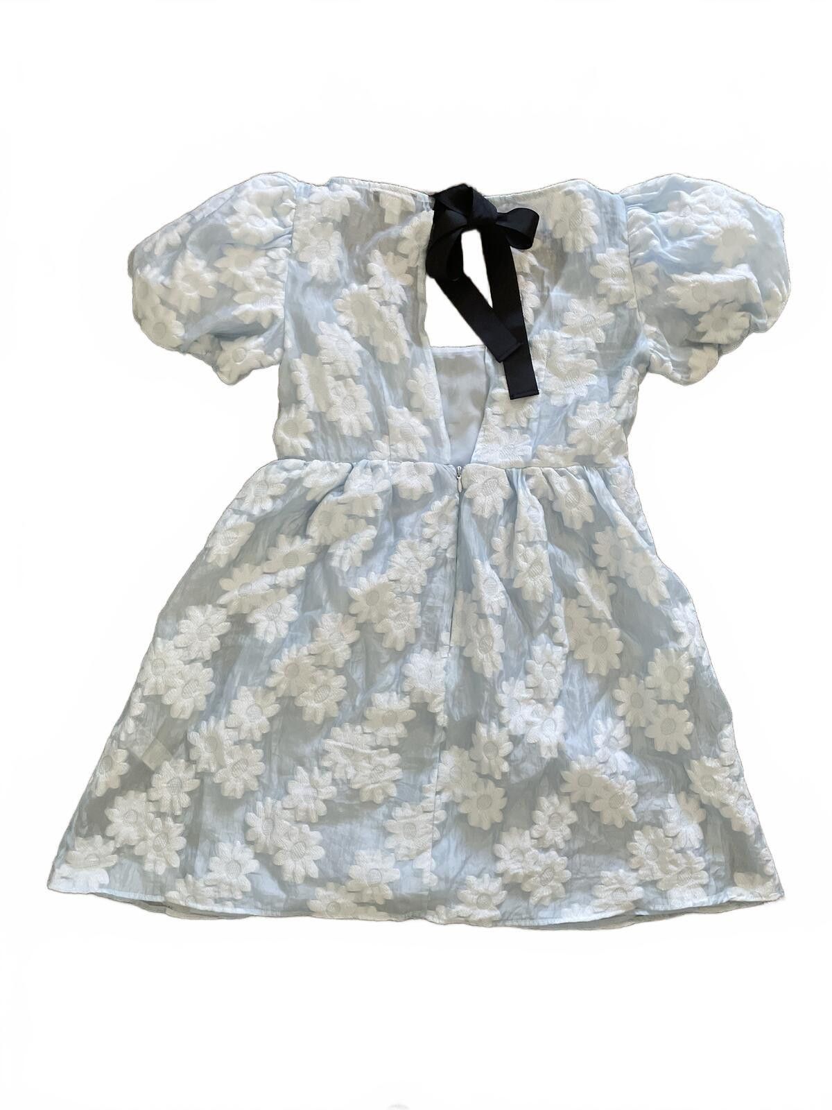 Topshop Topshop Puff Sleeve Floral Dress Women's 8 Sz Blue Romantic Size M / US 6-8 / IT 42-44 - 5 Thumbnail