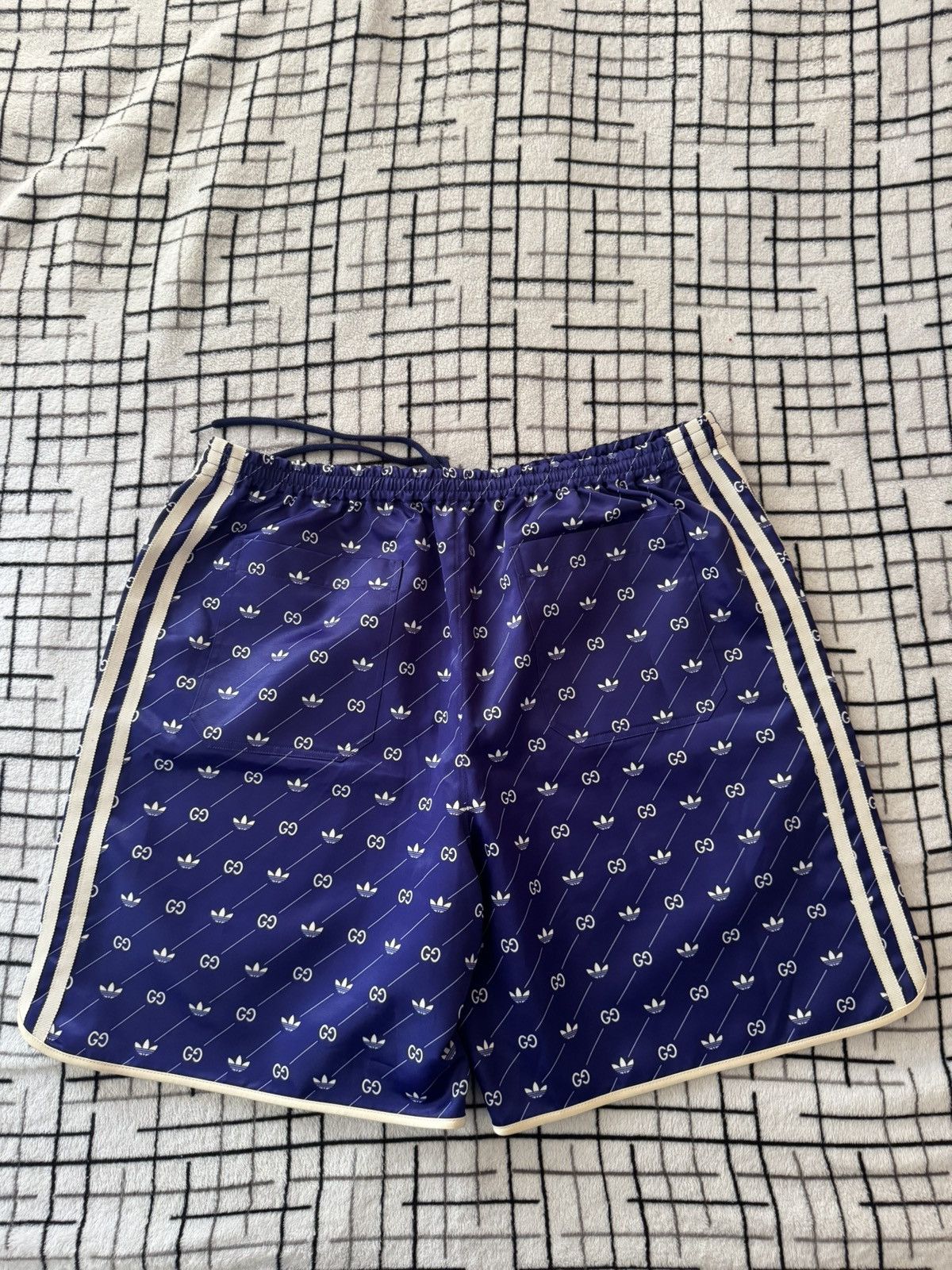 Adidas × Gucci Adidas x Gucci Shorts Blue GG Monogram Trefoil Logo Limited Size US 36 / EU 52 - 2 Thumbnail