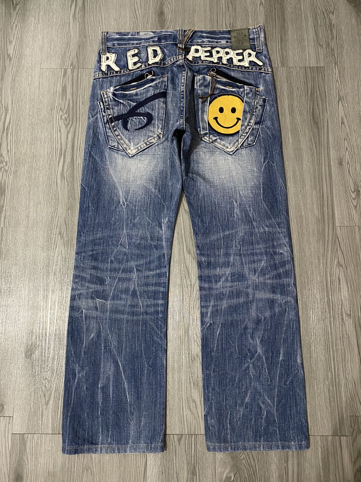 Hysteric Glamour Japan Red Pepper Smiley x Peace Patchwork Jeans Size US 34 / EU 50 - 13 Thumbnail
