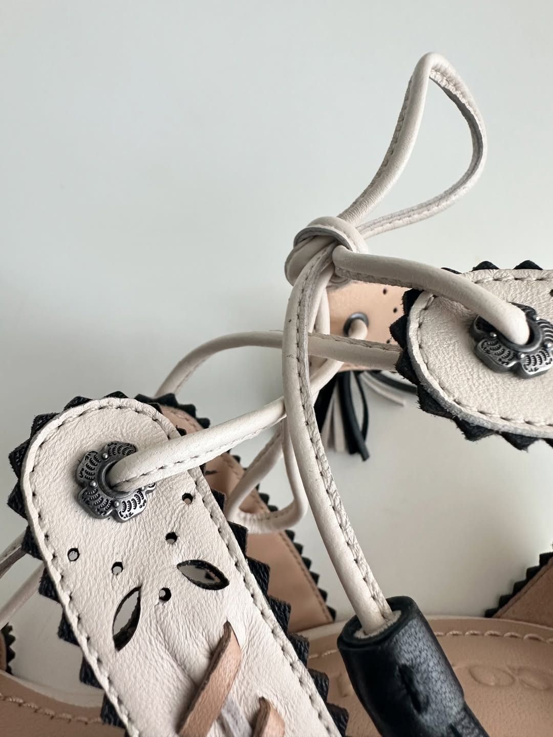 Coach Coach Bella Snakeskin Lace-Up Heel Sandals US 5 Size US 5 / IT 35 - 5 Thumbnail