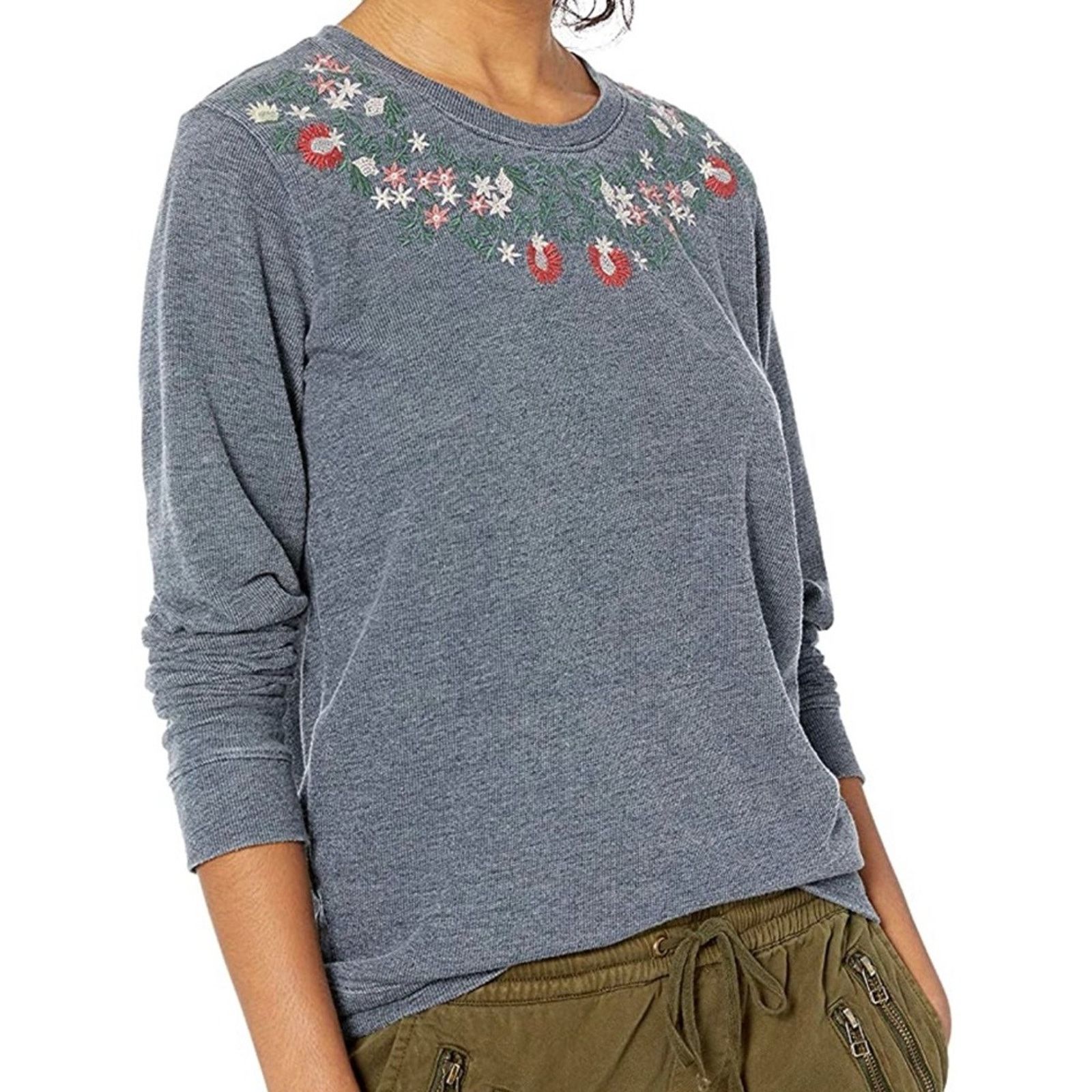 Lucky Brand Lucky Brand Necklace Embroidered Sweatshirt XS Size XS / US 0-2 / IT 36-38 - 1 Thumbnail