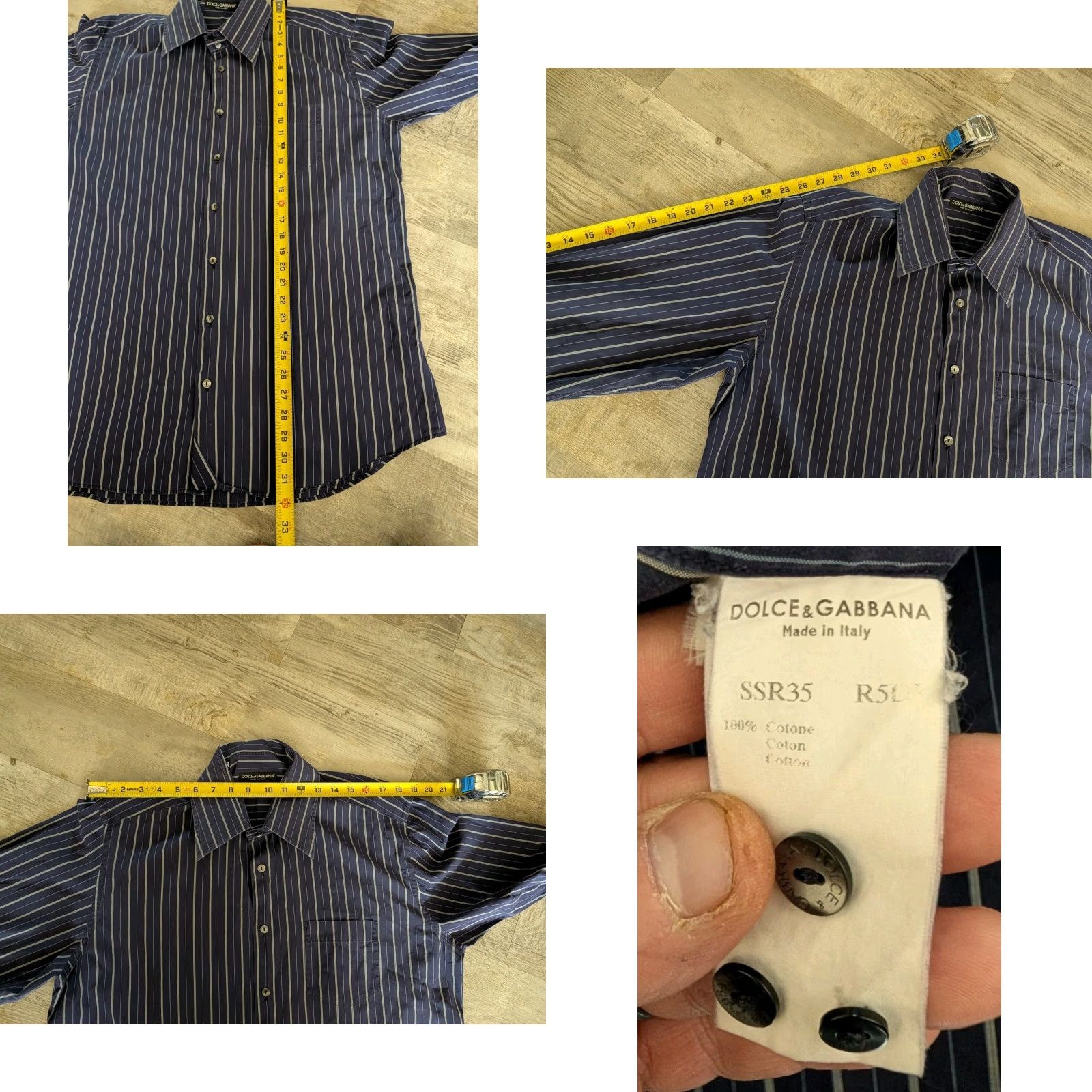 Dolce & Gabbana Dolce & Gabbana Button Up Shirt Men 17.5-44 Blue Striped Dress Shirt Button-Up Casual Formal Workwear Italian Brand Mens Size 46R - 9 Thumbnail