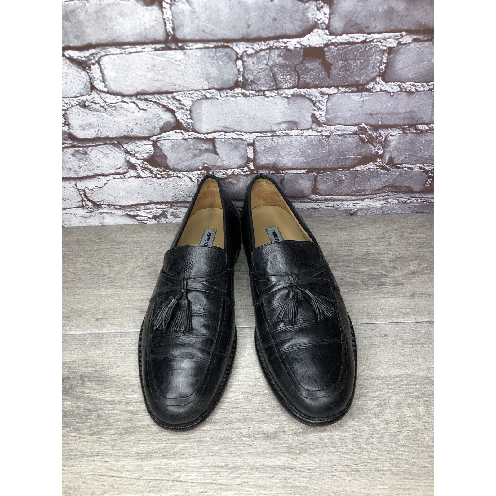 Johnston & Murphy Johnston & Murphy Black Leather Tassel Loafers Dress Shoes M Size US 11 / EU 44 - 18 Thumbnail