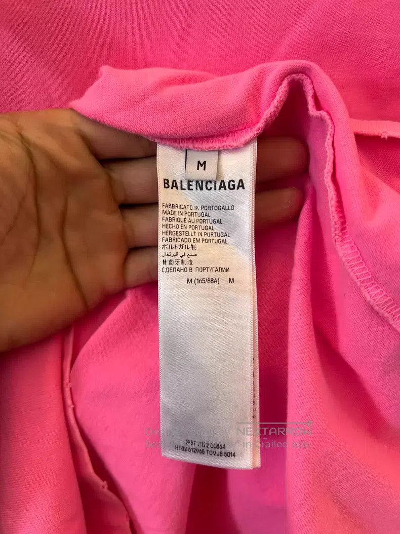 Balenciaga Balenciaga Washed Pink Destroyed Front and Back Letter Sho Size US M / EU 48-50 / 2 - 4 Thumbnail