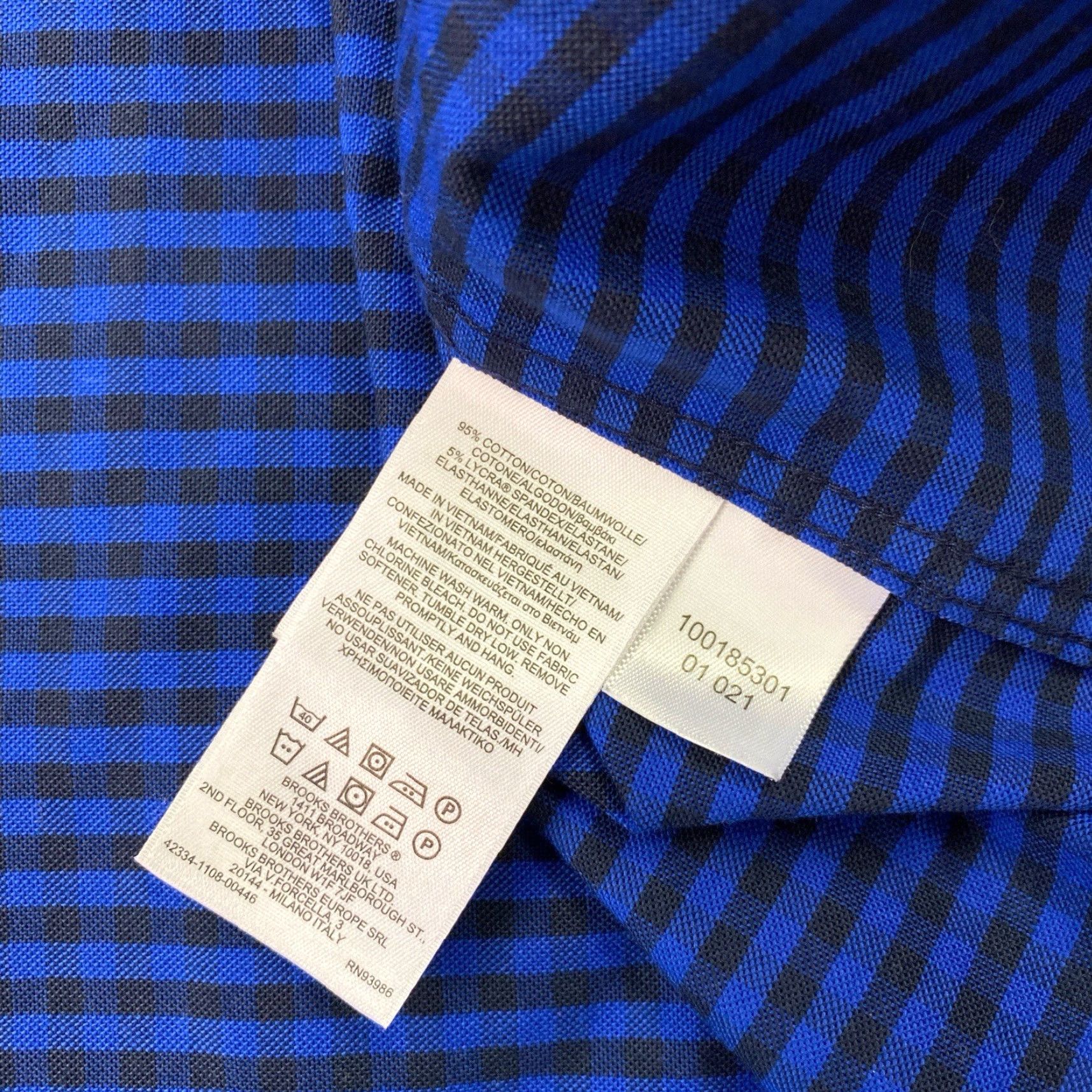 Brooks Brothers Brooks Brothers Shirt Milano Fit XL Blue Black Check Button-Down Cotton Men Size US XL / EU 56 / 4 - 5 Thumbnail