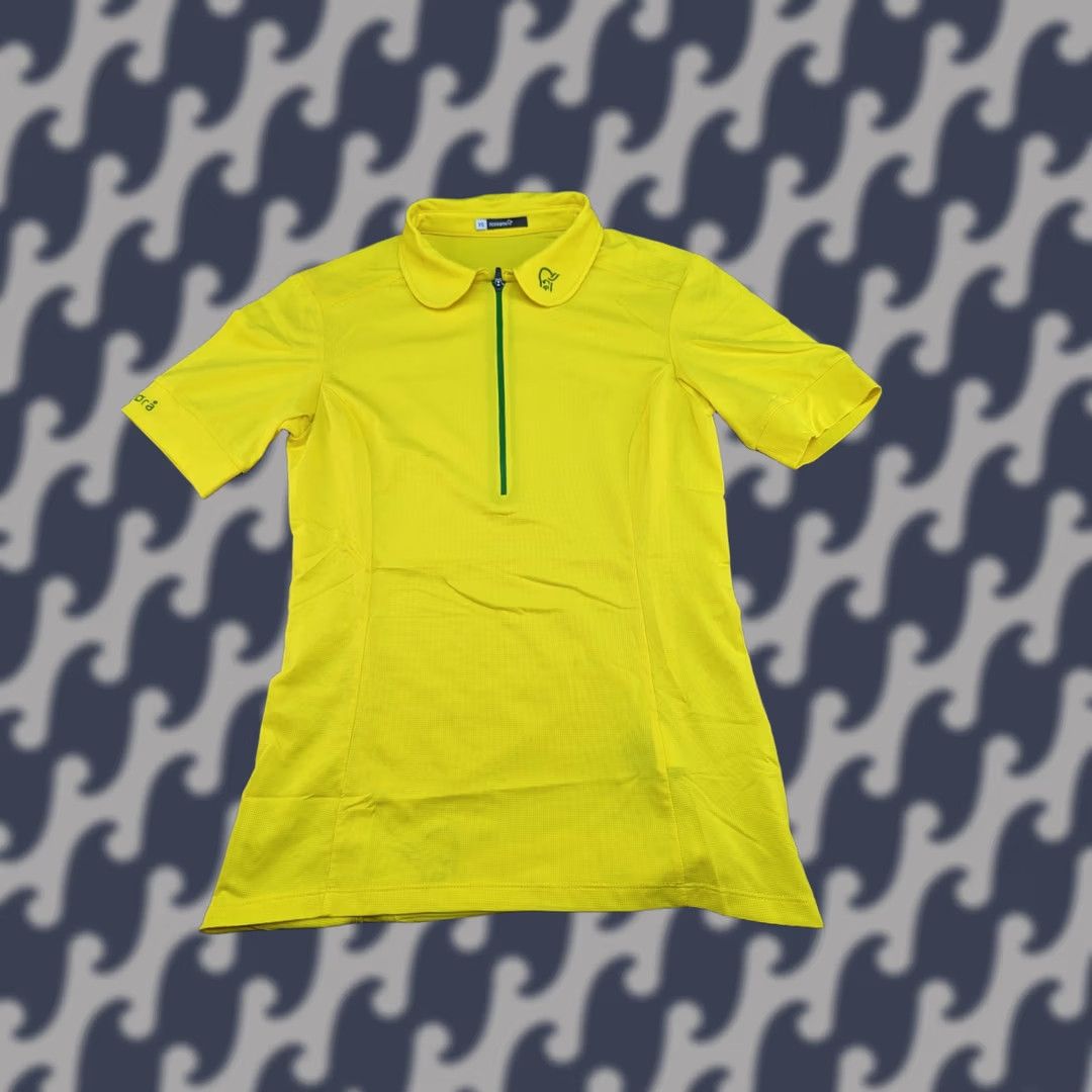 Vintage Norrona Fjora Equaliser Womens T-Shirt XS Yellow Sport Hiking Running Size XS / US 0-2 / IT 36-38 - 1 Thumbnail