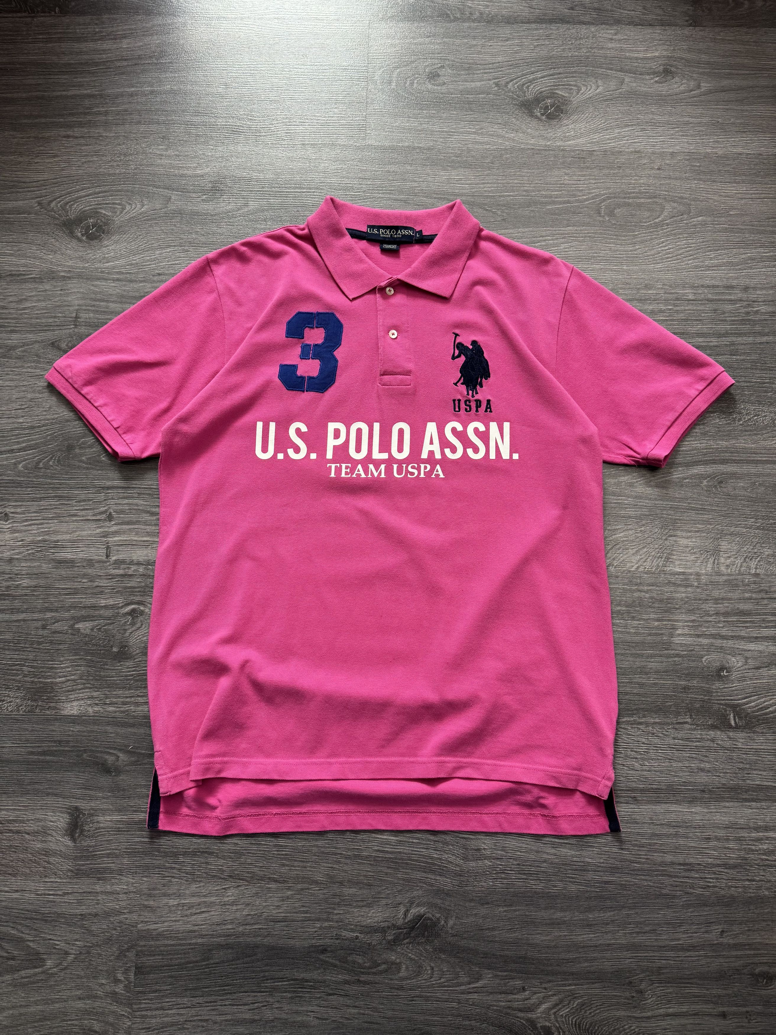 U.S. Polo Assn. Vintage USPA Tee #3 Chief Keef Style Pink Polo Shirt Team Size US L / EU 52-54 / 3 - 1 Thumbnail