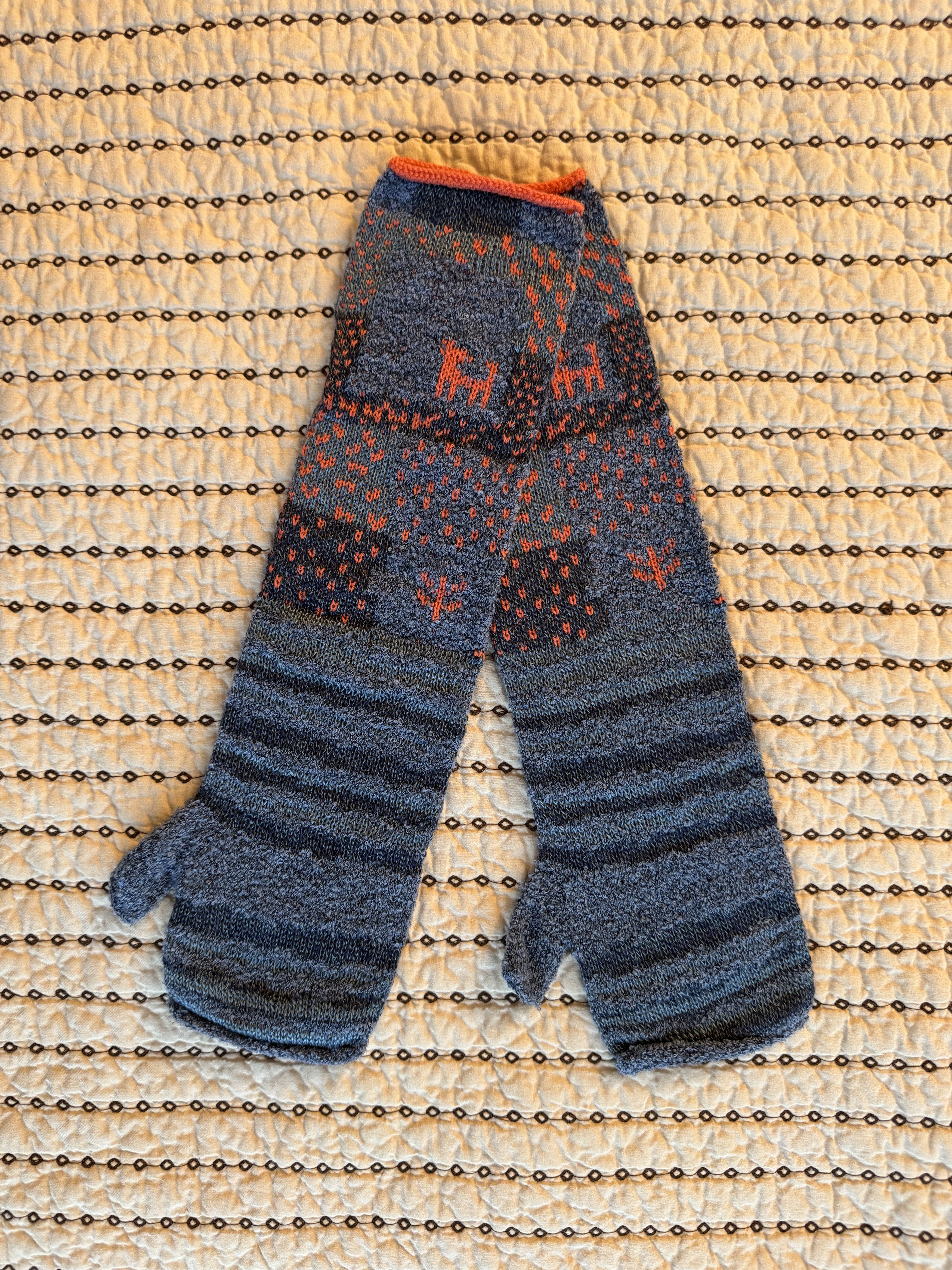 Kapital KAPITAL GABBEH PATCHWORK 2-WAY MITTENS BLUE OS NEW Size ONE SIZE - 2 Thumbnail