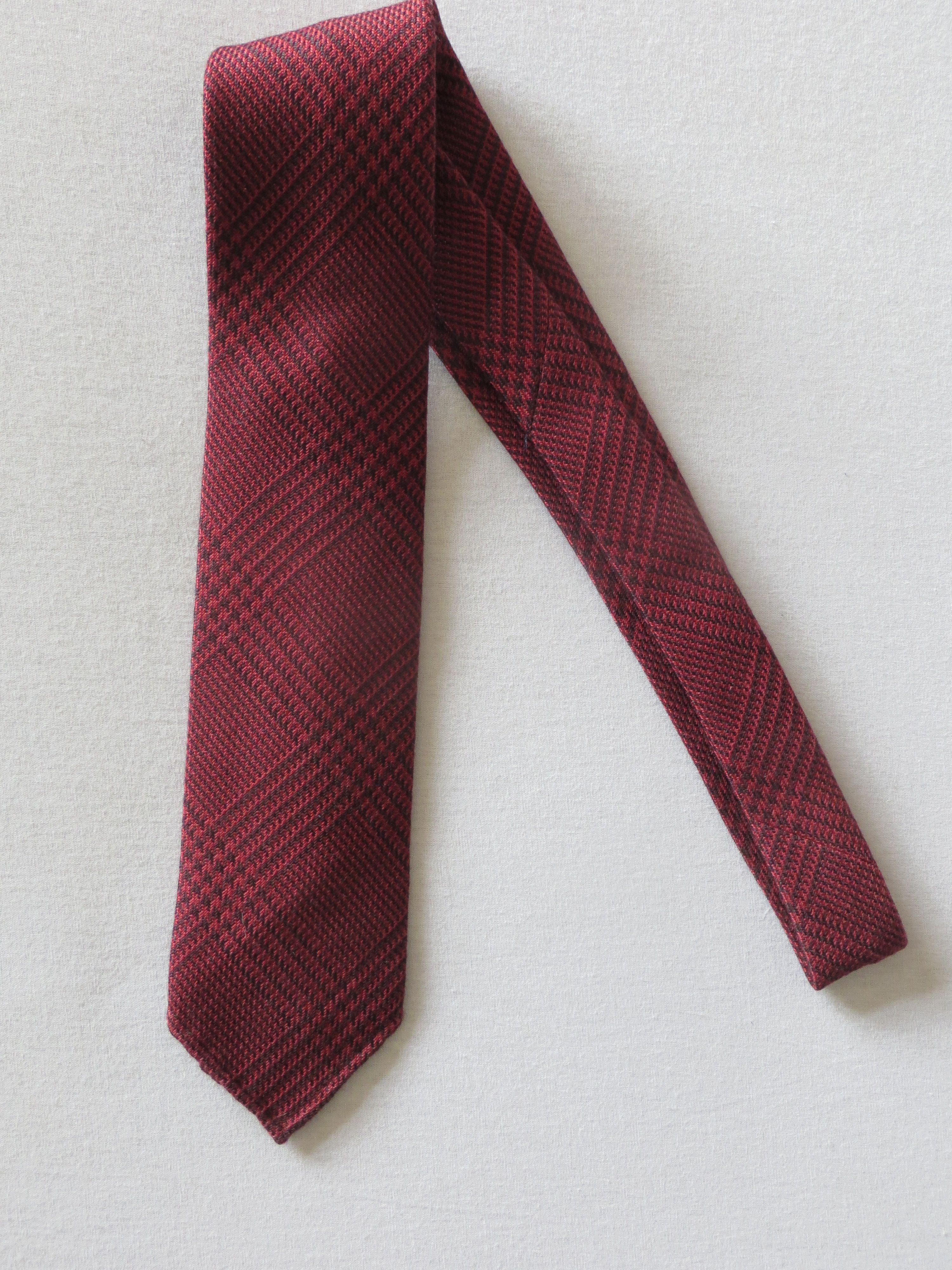 Drake's WOOL TARTAN RAW EDGE TIE Size ONE SIZE - 4 Thumbnail