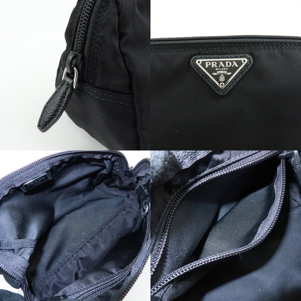 Prada Prada Triangle Logo Nylon Cosmetic Pouch Black Size ONE SIZE - 6 Thumbnail