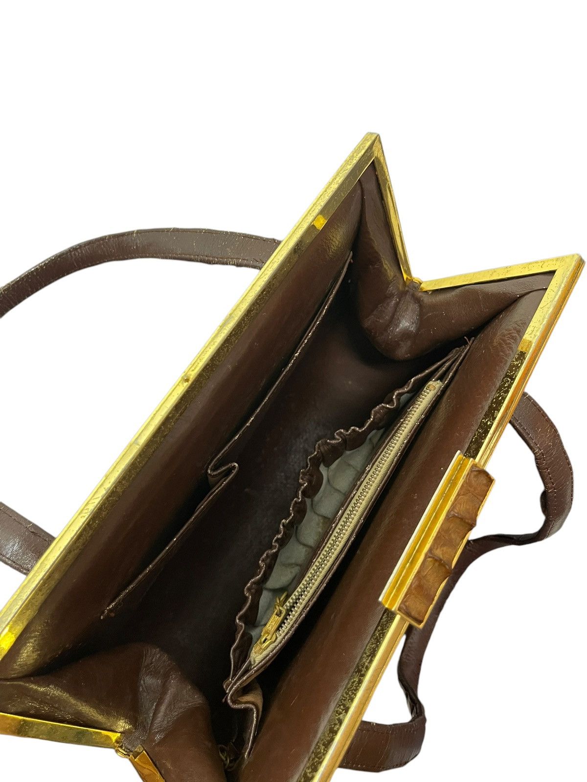 Vintage Crocodile Leather Patina Vtg 50s Unknown Japan Hand Bag 4🟩 Size ONE SIZE - 24 Thumbnail