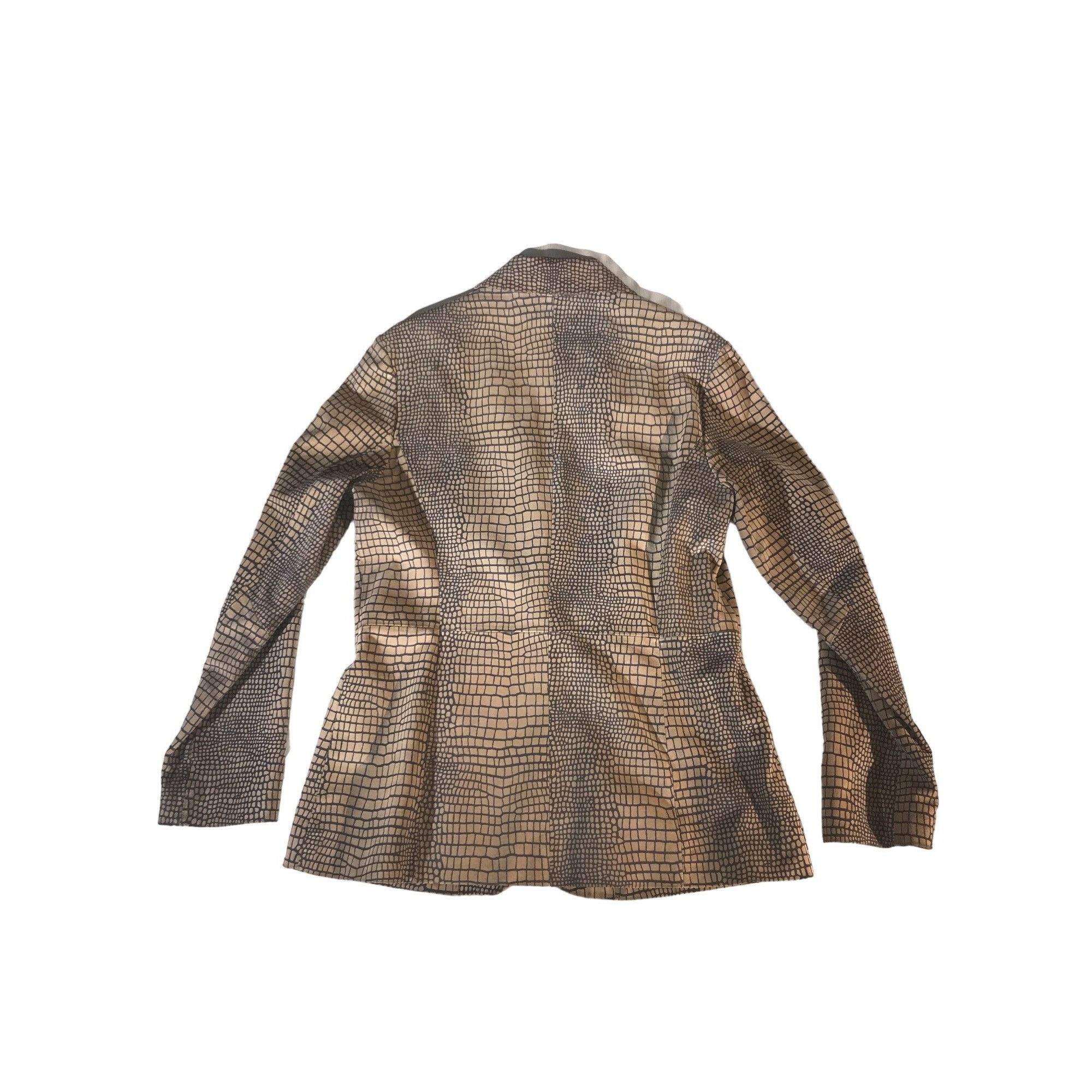 Vintage Vakko Sport Women's Reptile Print Chic Suede Blazer Size XL / US 12-14 / IT 48-50 - 2 Thumbnail
