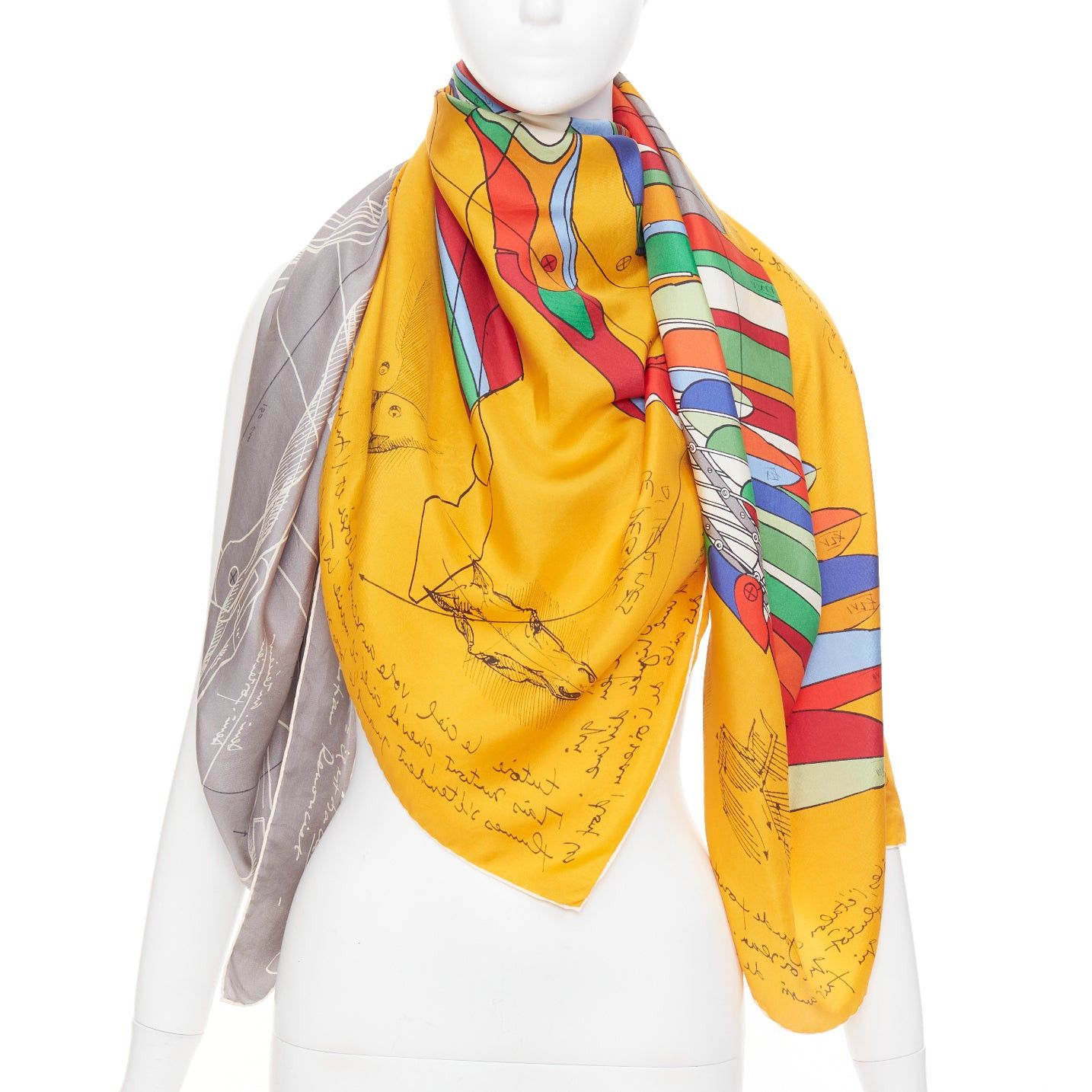 Hermes HERMES Della Cavalleria Favolosa 140 Virginie Jamin Split Pegasus double face silk twill scarf Size ONE SIZE - 1 Thumbnail