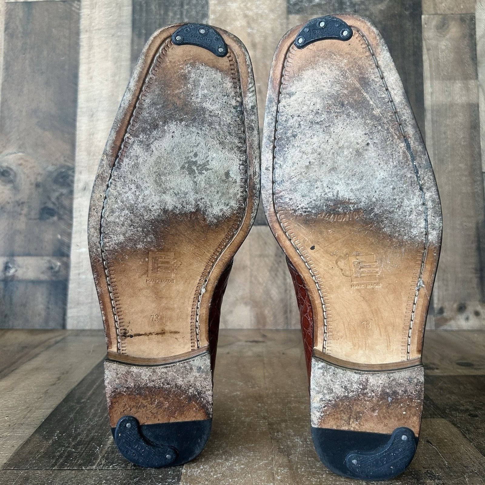 David Eden David Eden Square Toe Alligator Oxford Dress Shoes Mens 12 Size US 12 / EU 45 - 5 Thumbnail