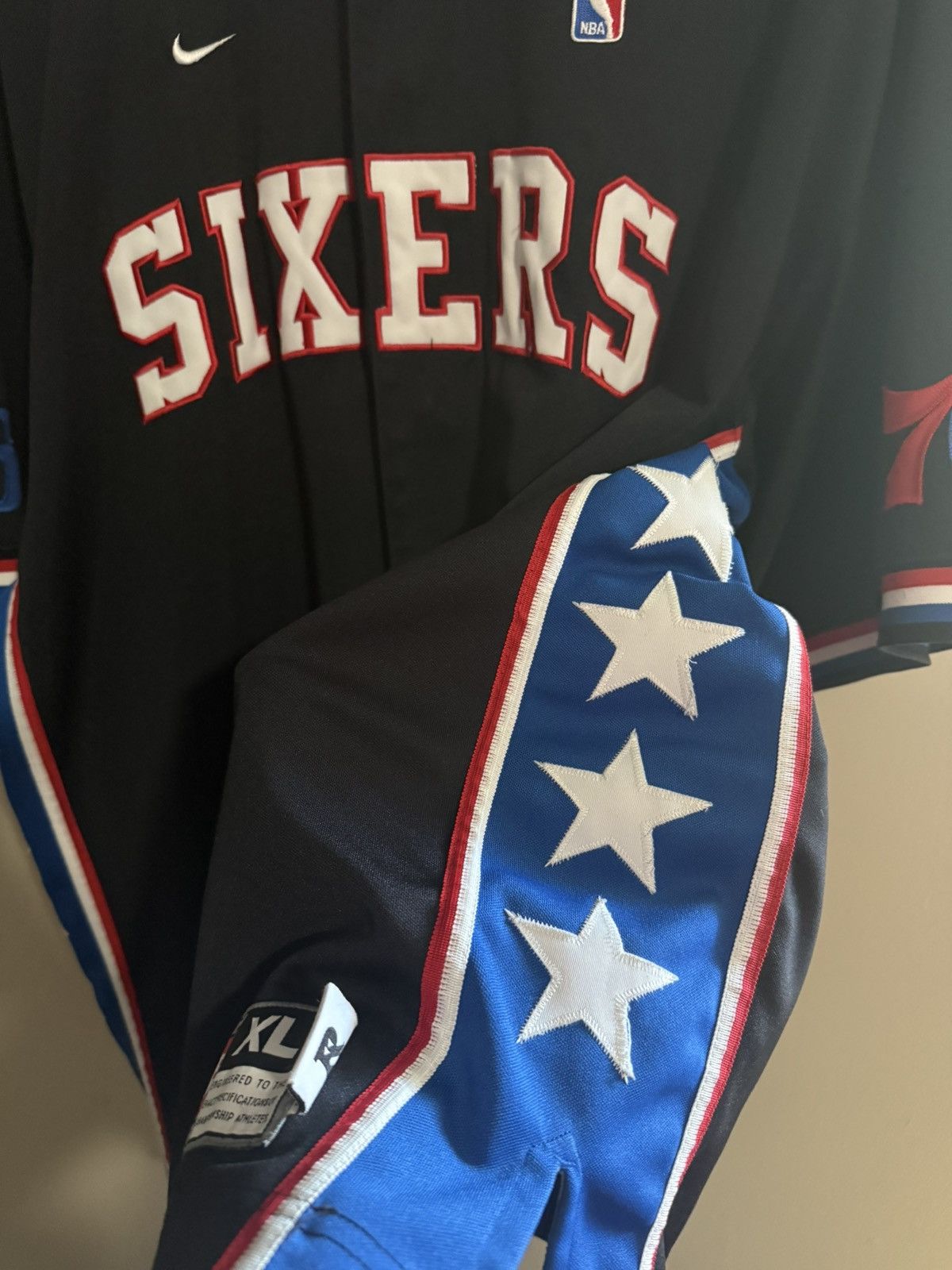 NBA Vintage Philadelphia 76ers Warmup Nike Button Up Jersey Size US XXL / EU 58 / 5 - 4 Thumbnail