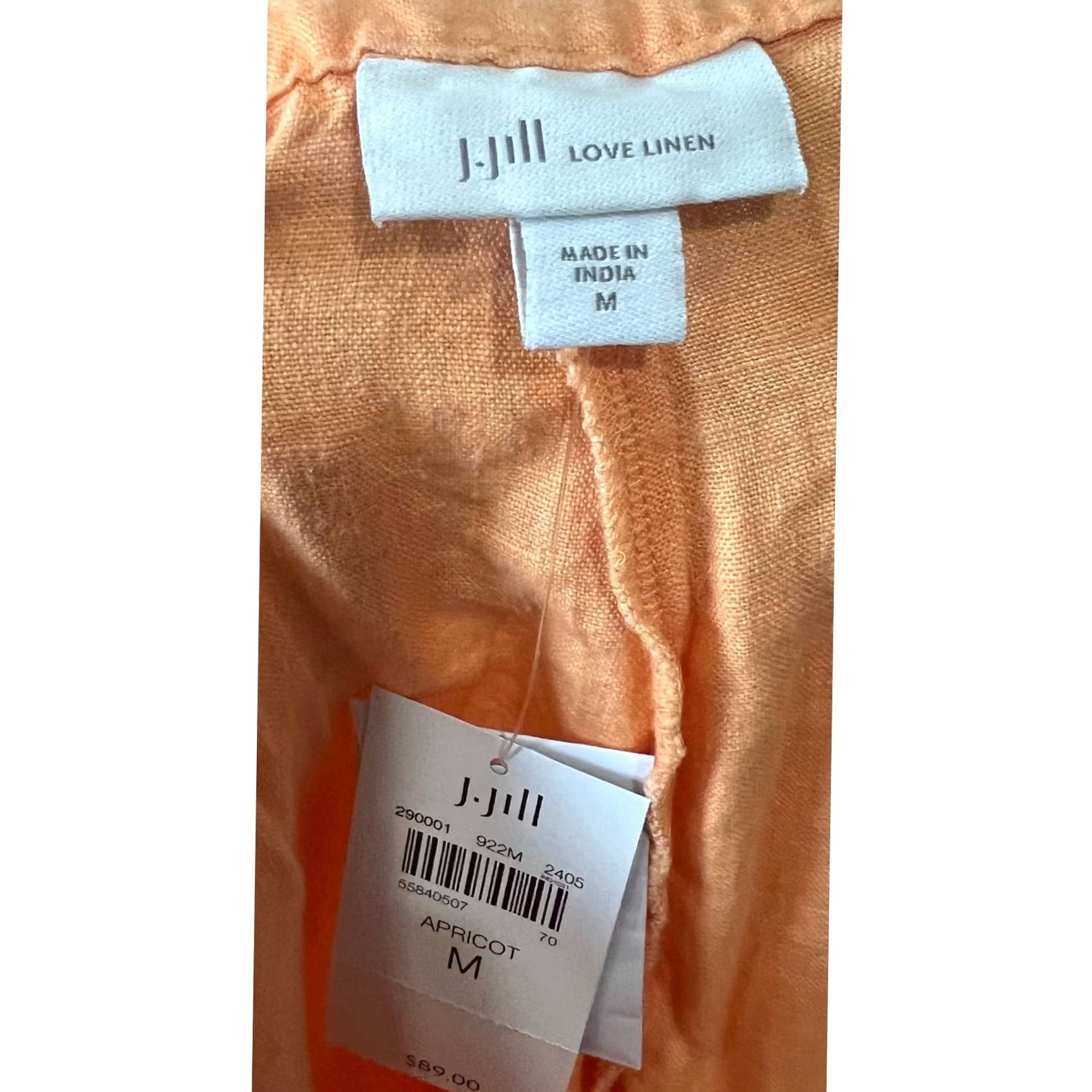 J. Jill VINTAGE J.JILL Love Linen Orange Semi Elastic Waist Wide Leg Casual Everyday Pants Sz M Size 32" / US 10 / IT 46 - 6 Thumbnail