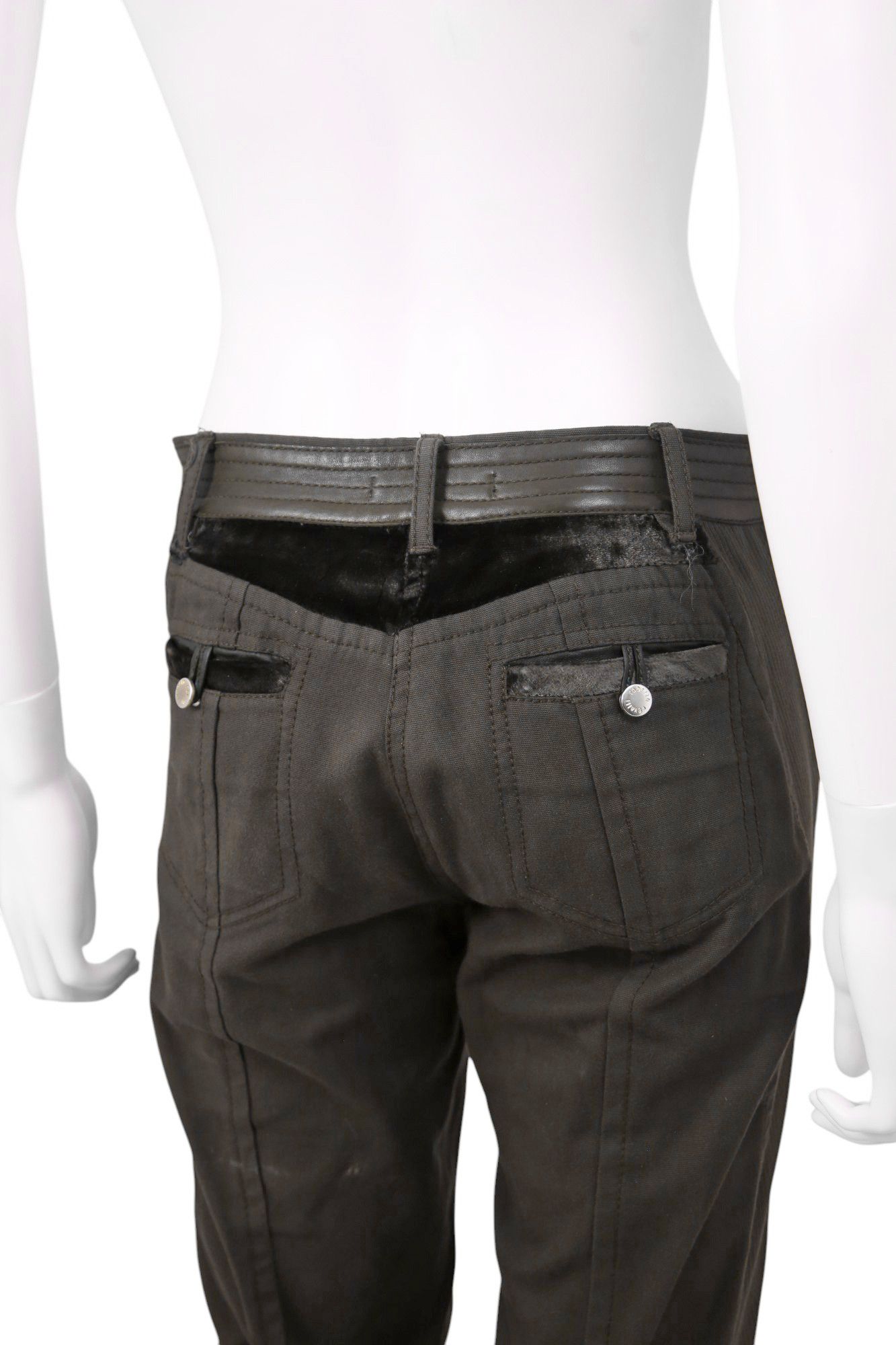 Roberto Cavalli F/W 2005 Bondage Petrol Green Capri Pants Size 27" / US 4 / IT 40 - 6 Thumbnail