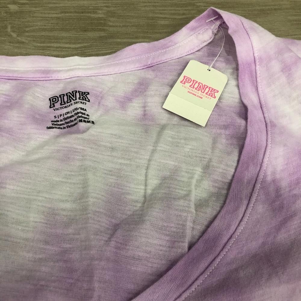 Designer Stylish Purple Tie-Dye V-Neck T-Shirt Size S / US 4 / IT 40 - 4 Thumbnail