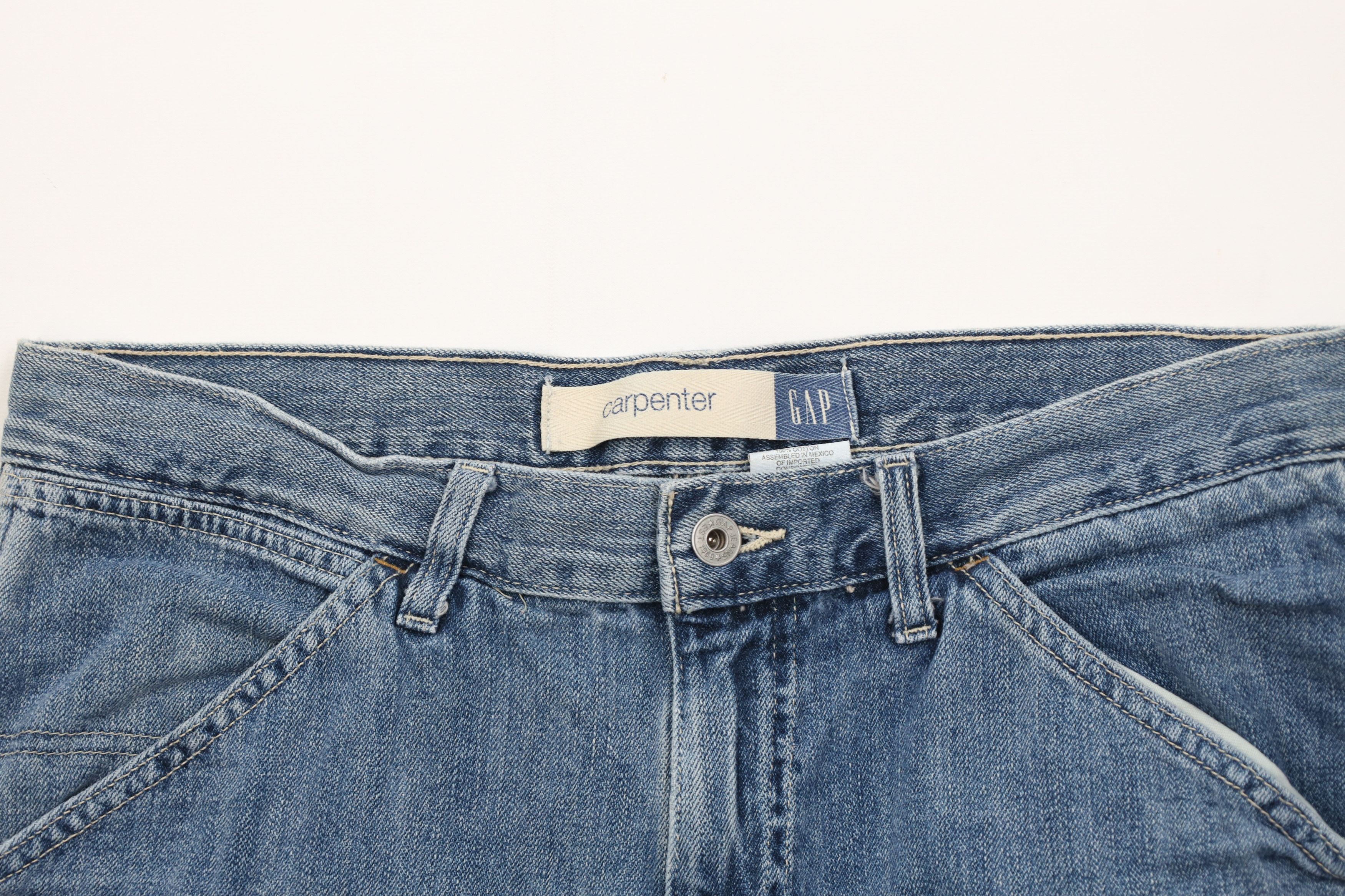 Gap Vintage 90s Gap Carpenter Denim Jean Shorts Blue Cotton Size US 34 / EU 50 - 2 Thumbnail
