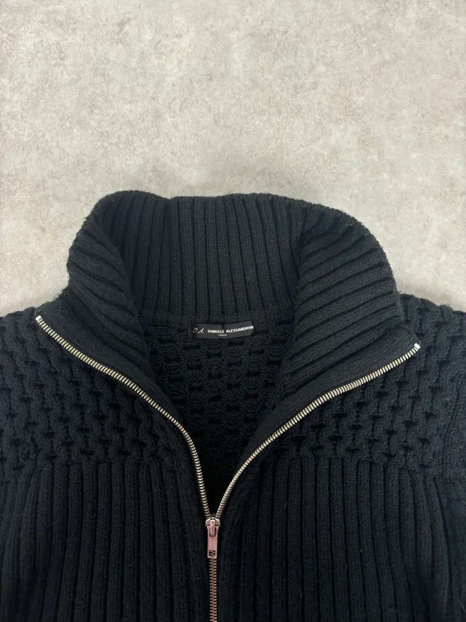 Daniele Alessandrini 2000s Daniele Alessandrini Black Wool Zip-Up Sweater Size US S / EU 44-46 / 1 - 8 Thumbnail