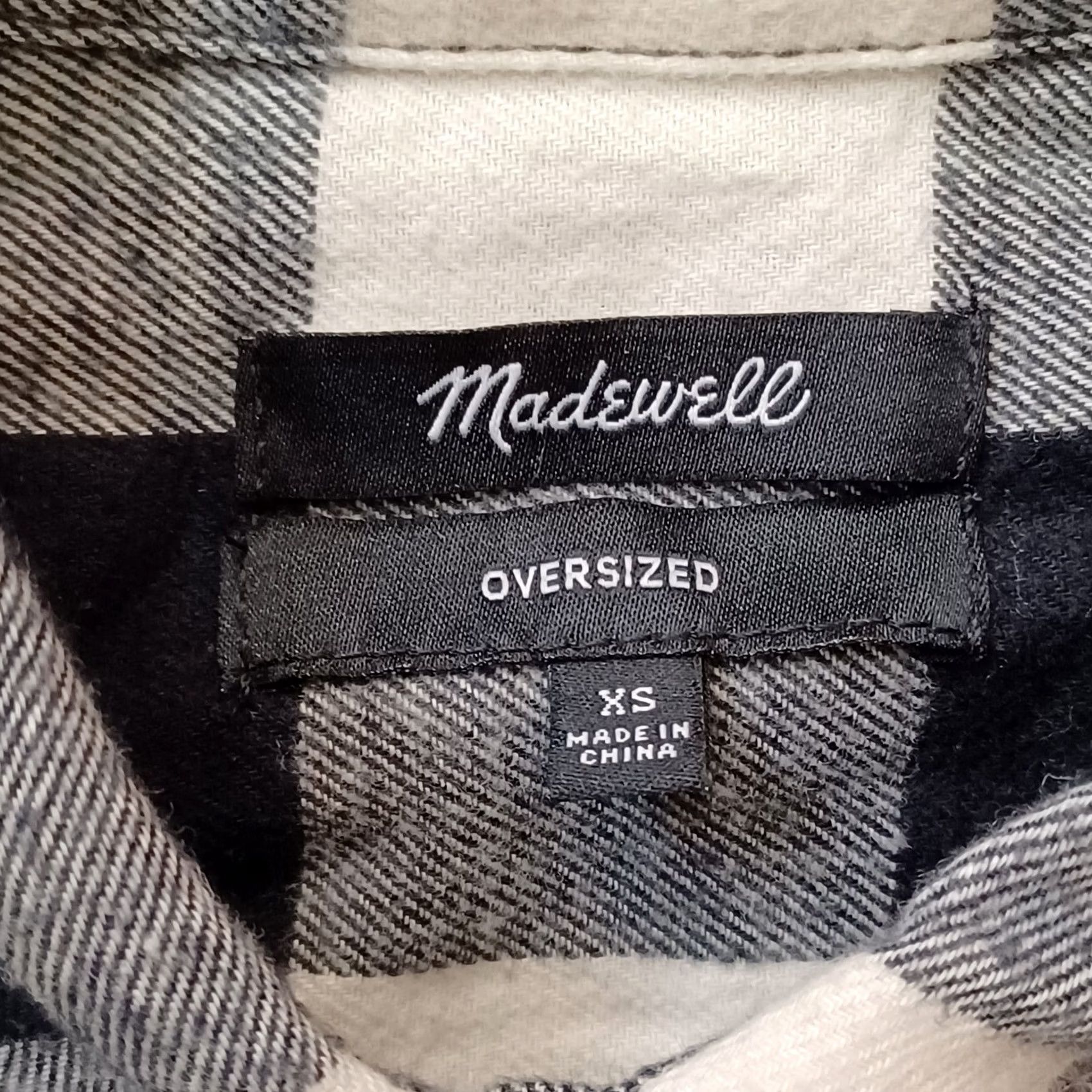 Madewell Madewell Shirt XS Black Ivory Check Oversized Button Up Long Sleeve Top Womens Size XS / US 0-2 / IT 36-38 - 2 Thumbnail
