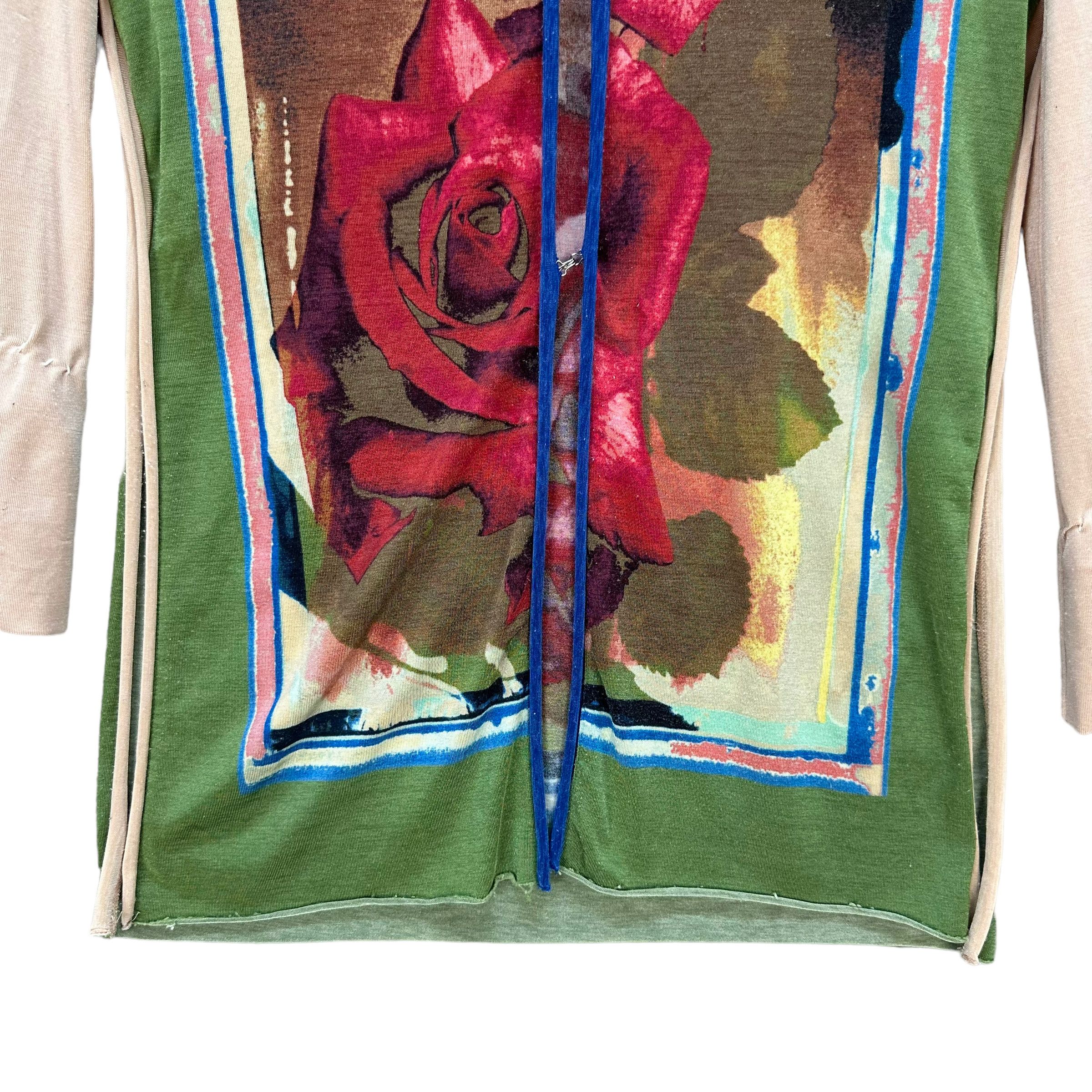 Jean Paul Gaultier JEAN PAUL GAULTIER FEMME ROSE GRAPHIC CARDIGAN #7715-166 Size M / US 6-8 / IT 42-44 - 4 Thumbnail