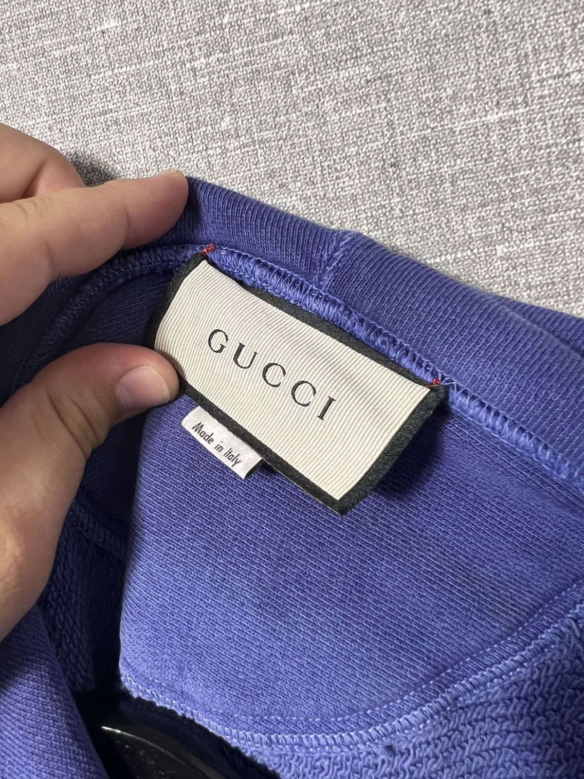 Gucci Gucci Blue Washed Effect Knit Interlocking GG Print Hoodie Size US M / EU 48-50 / 2 - 18 Thumbnail