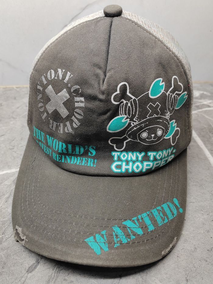 One Piece Vintage One Piece xTony Chopper Distressed Style Trucker Hat Size ONE SIZE - 1 Thumbnail
