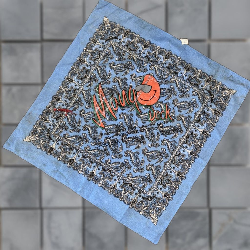 Vintage VINTAGE Cabo San Lucas Bandana Scarf Light Blue Accessory Pocket Square Size ONE SIZE - 1 Thumbnail