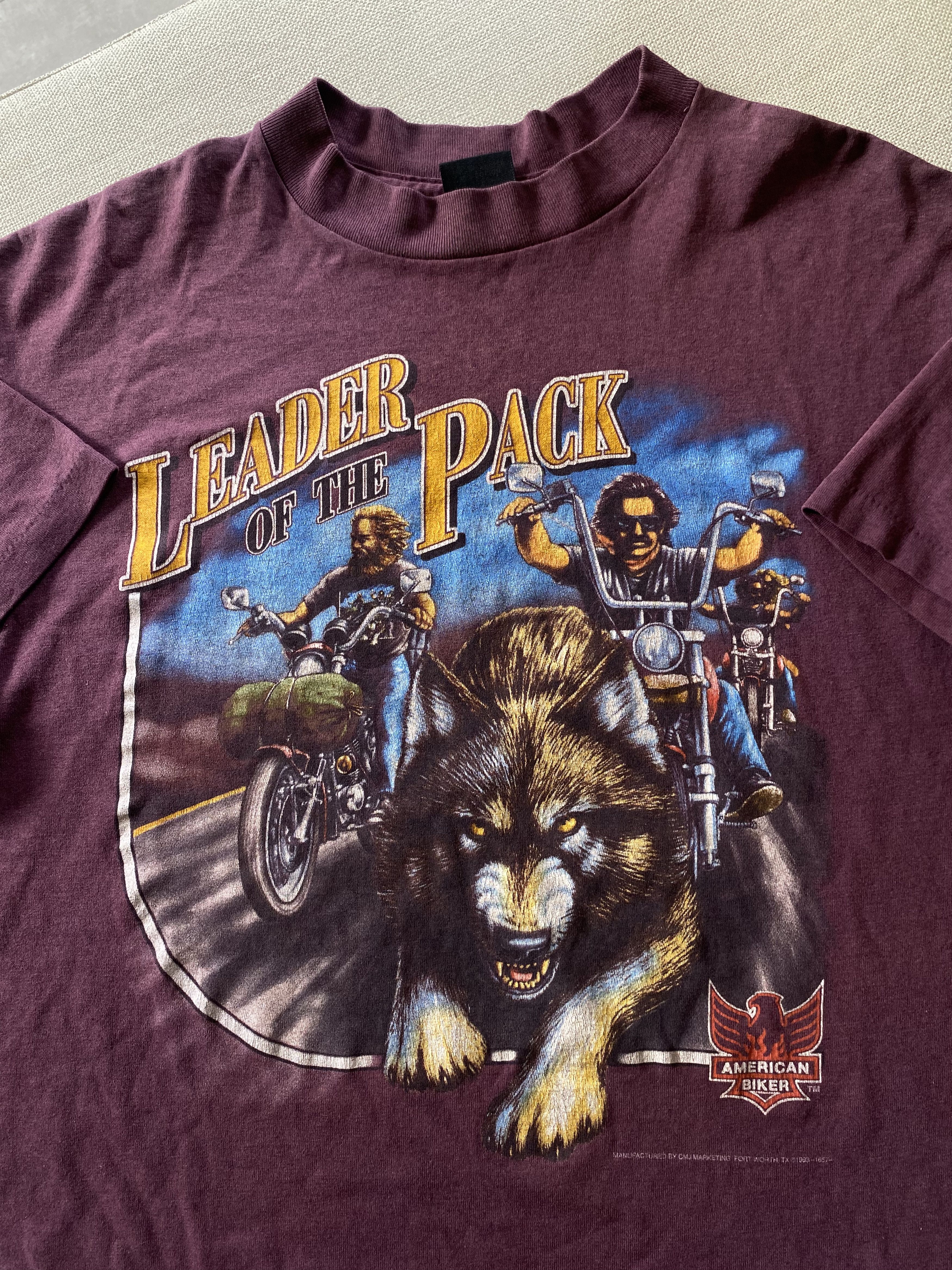 Vintage Original 1993' 3D Emblem "Leader of The Pack" American Biker Size US L / EU 52-54 / 3 - 1 Thumbnail