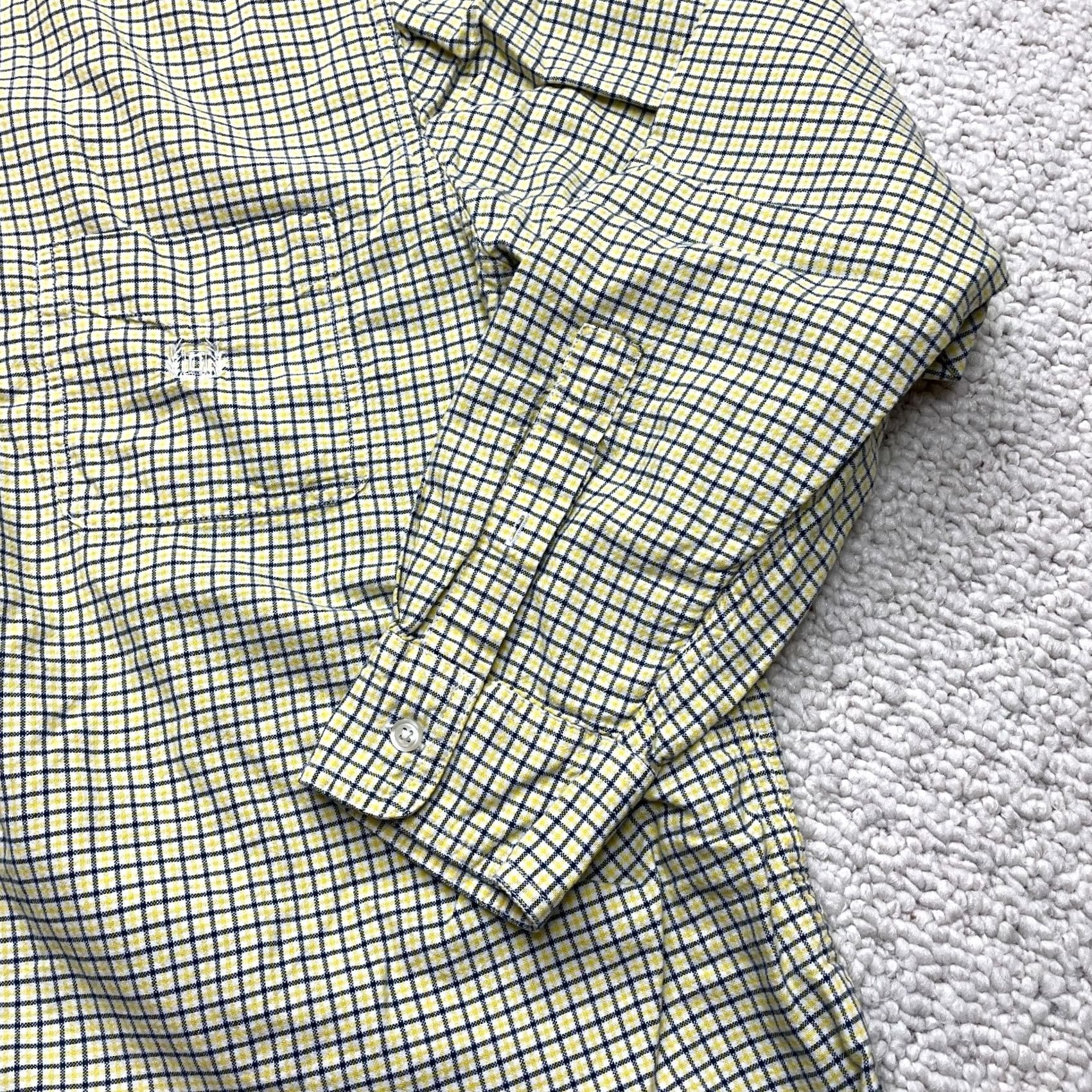 Chaps Chaps Shirt Mens 2XL Long Sleeve Button-Down Yellow Check Cotton Pocket Logo VINTAGE Size US XXL / EU 58 / 5 - 2 Thumbnail