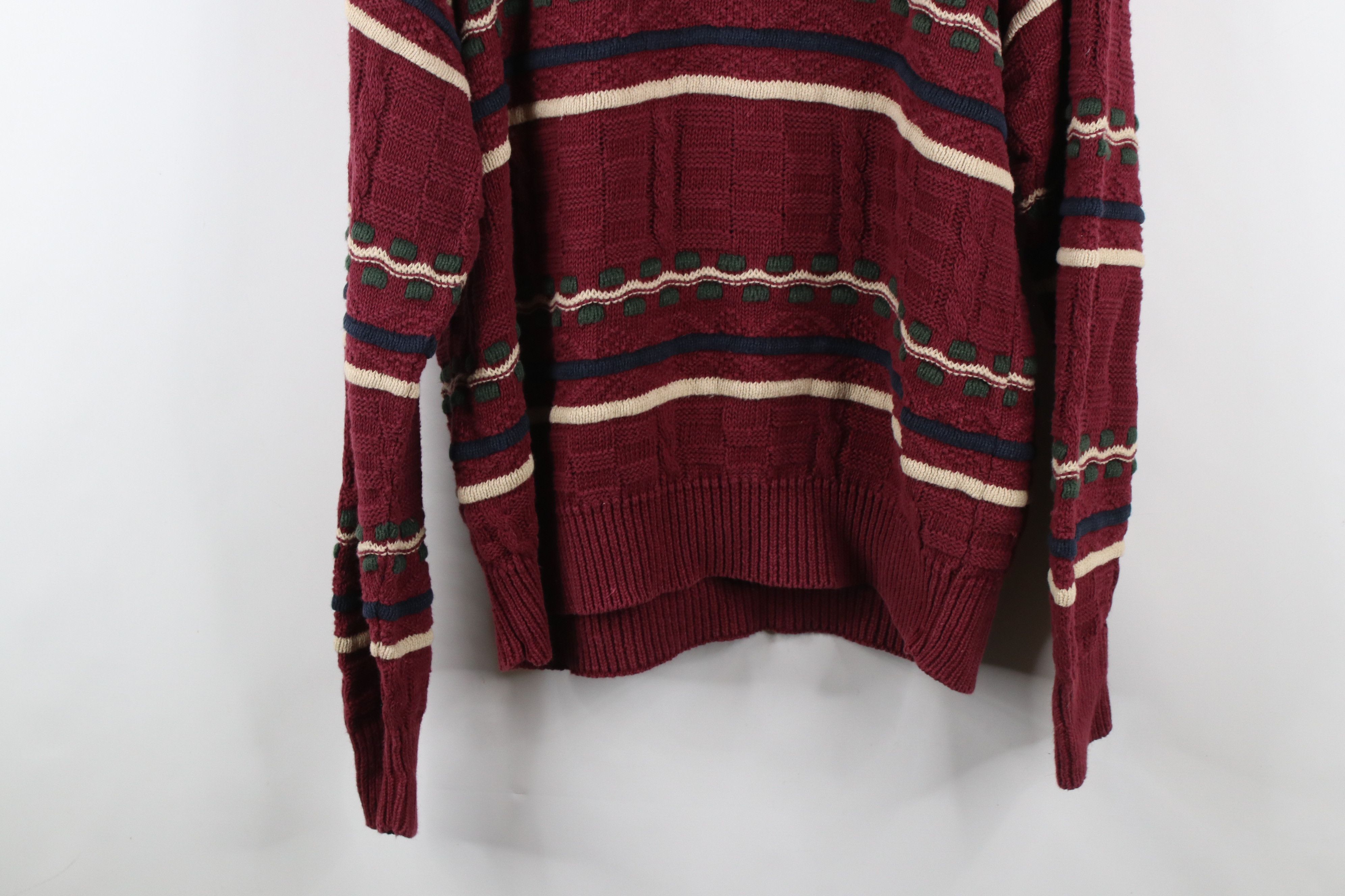 Vintage Vintage 90s Streetwear Textured Cable Knit Dad Sweater Size US L / EU 52-54 / 3 - 9 Thumbnail