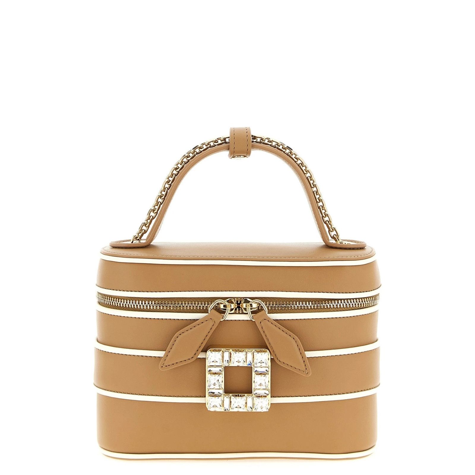 ROGER VIVIER Beige Tres Vivier Micro Vanity Bag New & Authen
