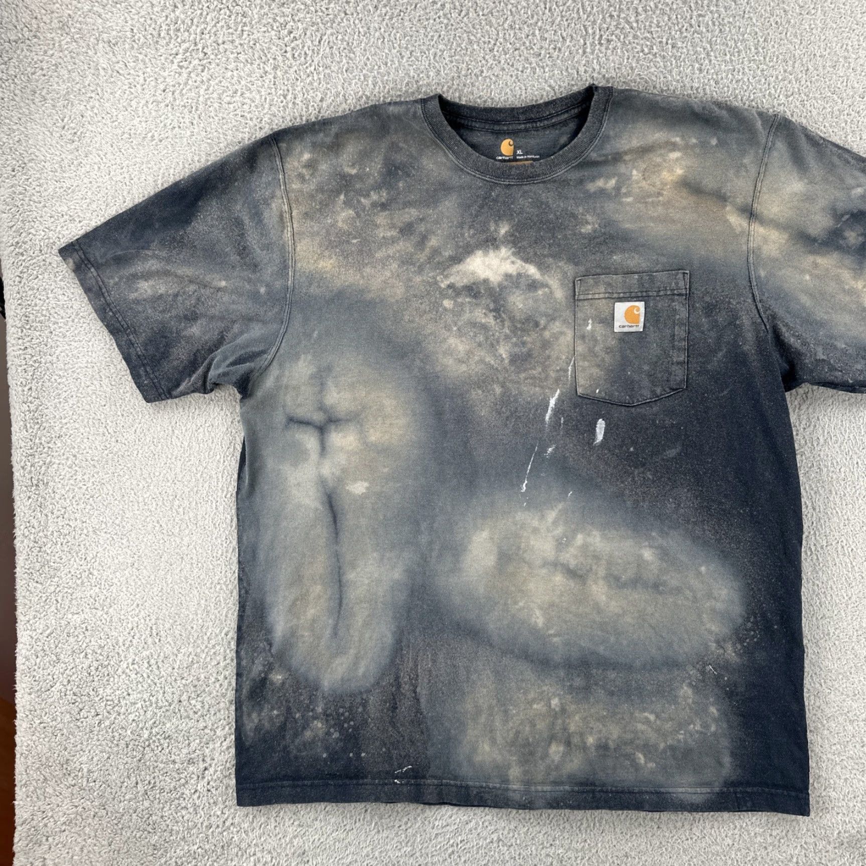 Carhartt Carhartt Original Fit Adult XL Bleach Stain Dyed Short Sleeve T Shirt Workwear Size US XL / EU 56 / 4 - 3 Thumbnail