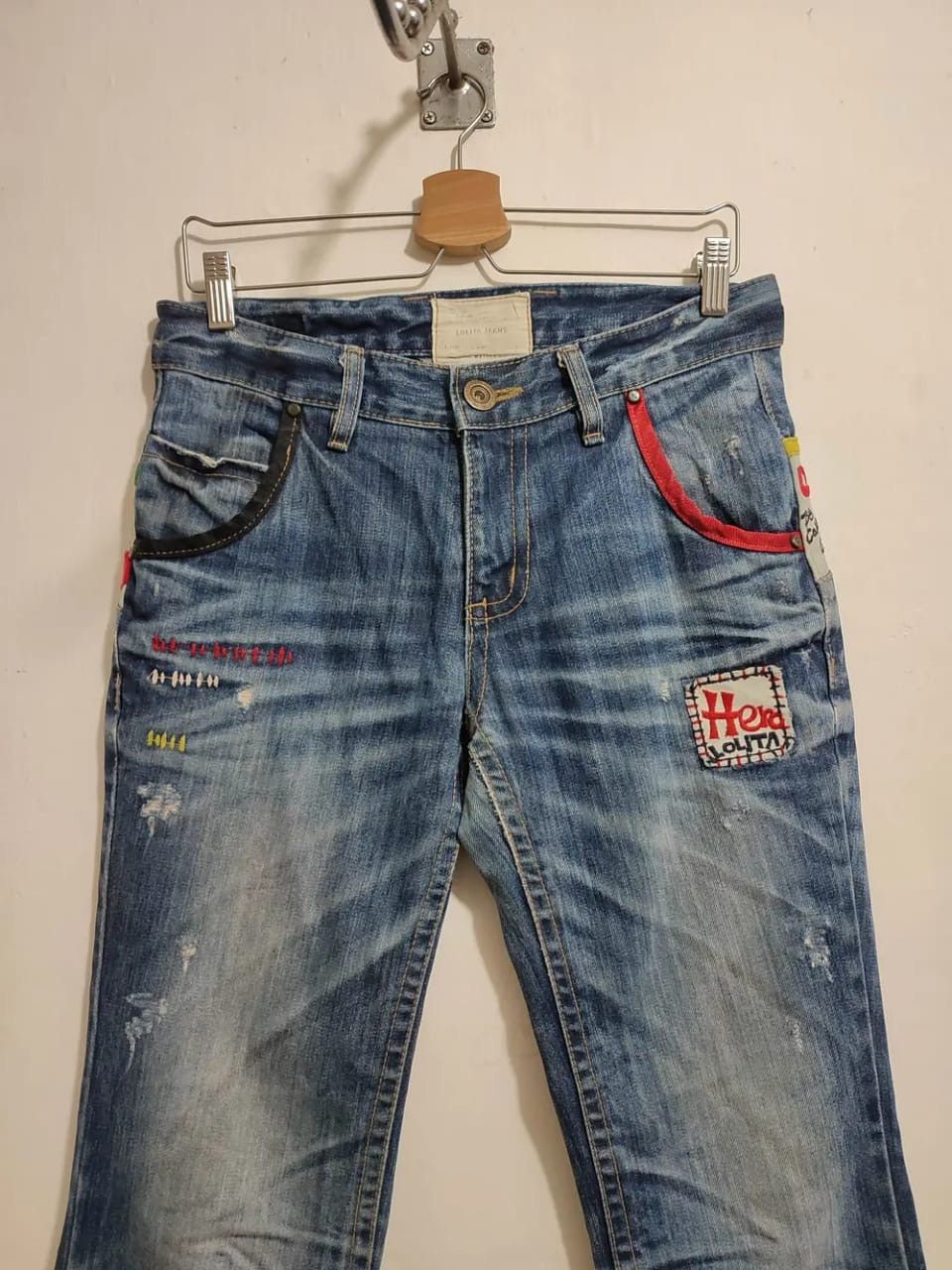 Japanese Brand × Other Lolita Jeans Nice Design Embroidery Cartoon Art Size US 29 - 10 Thumbnail