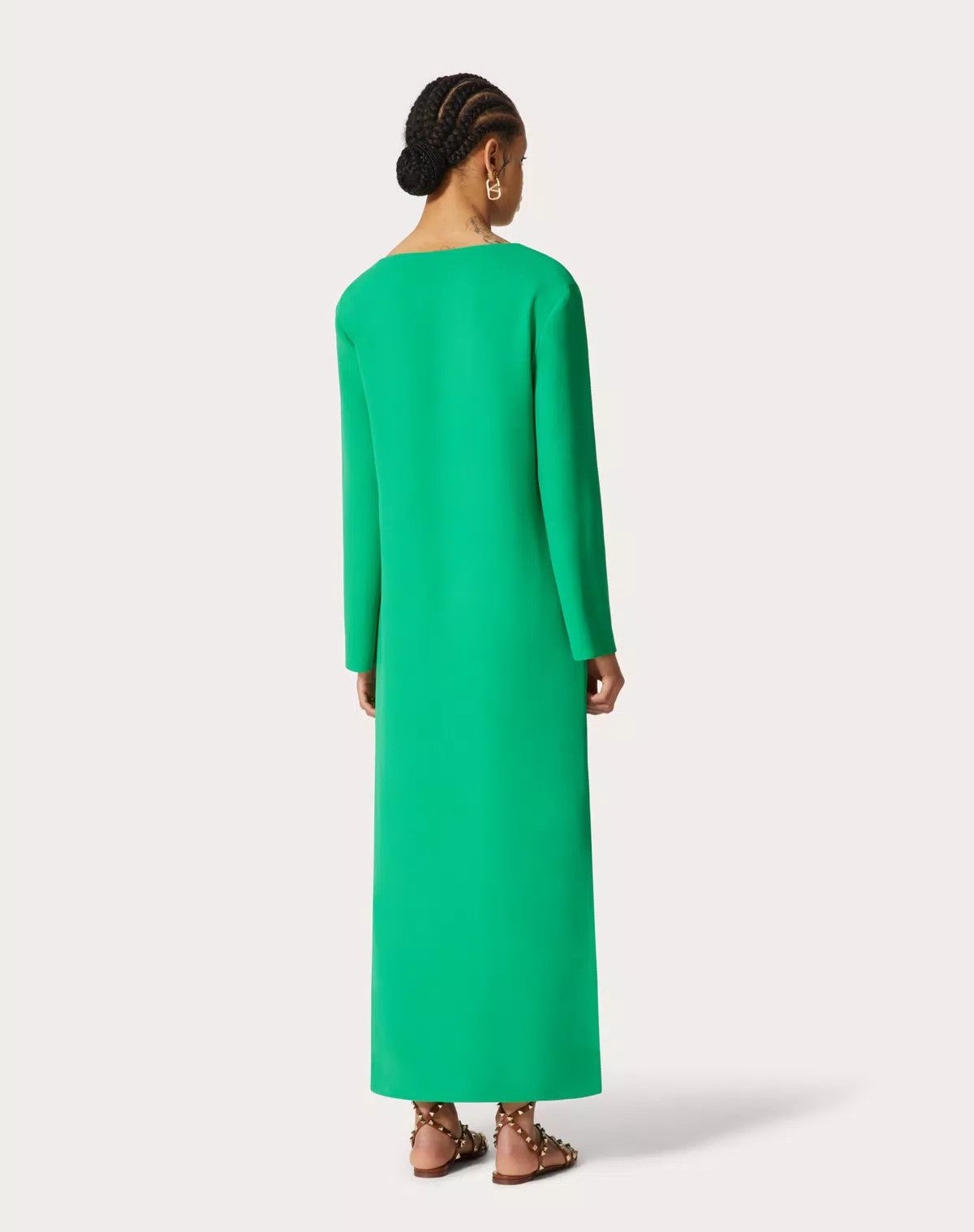 Valentino o1s1wg110625 Cady Couture Kaftan Dress in Green Size S / US 4 / IT 40 - 5 Thumbnail