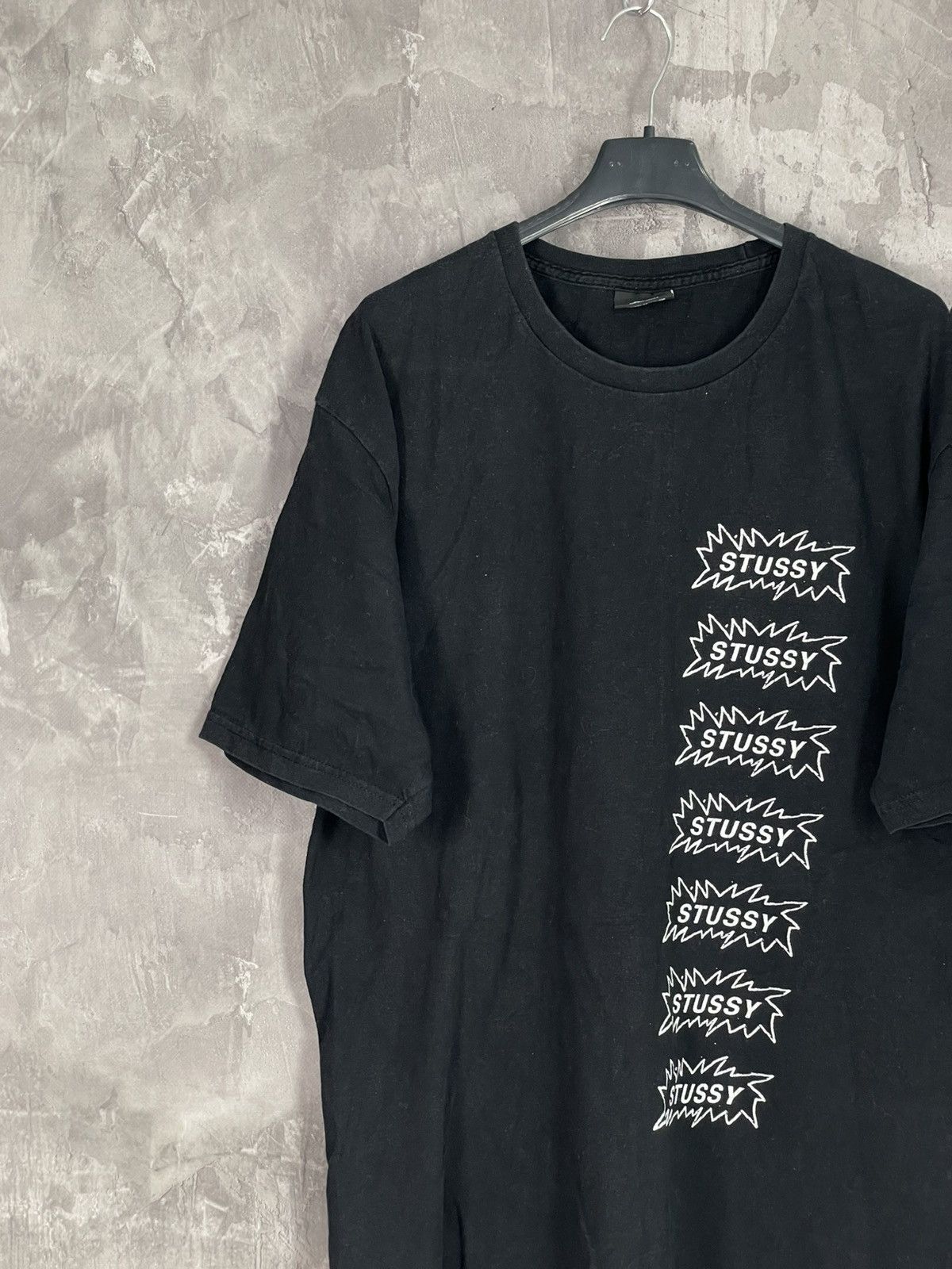Stussy × Vintage Stussy Big Logo Y2K Glamour Black T Shirt Size US L / EU 52-54 / 3 - 3 Thumbnail