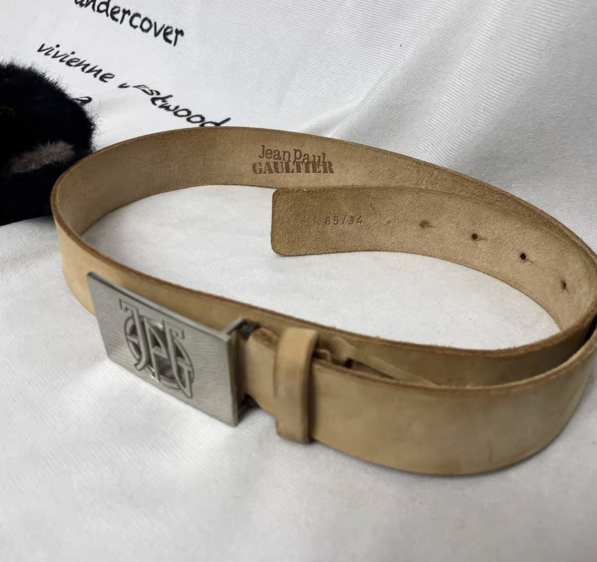 Jean Paul Gaultier Jean Paul Gaultier Box Logo Leather Belt J29 Size ONE SIZE - 3 Thumbnail