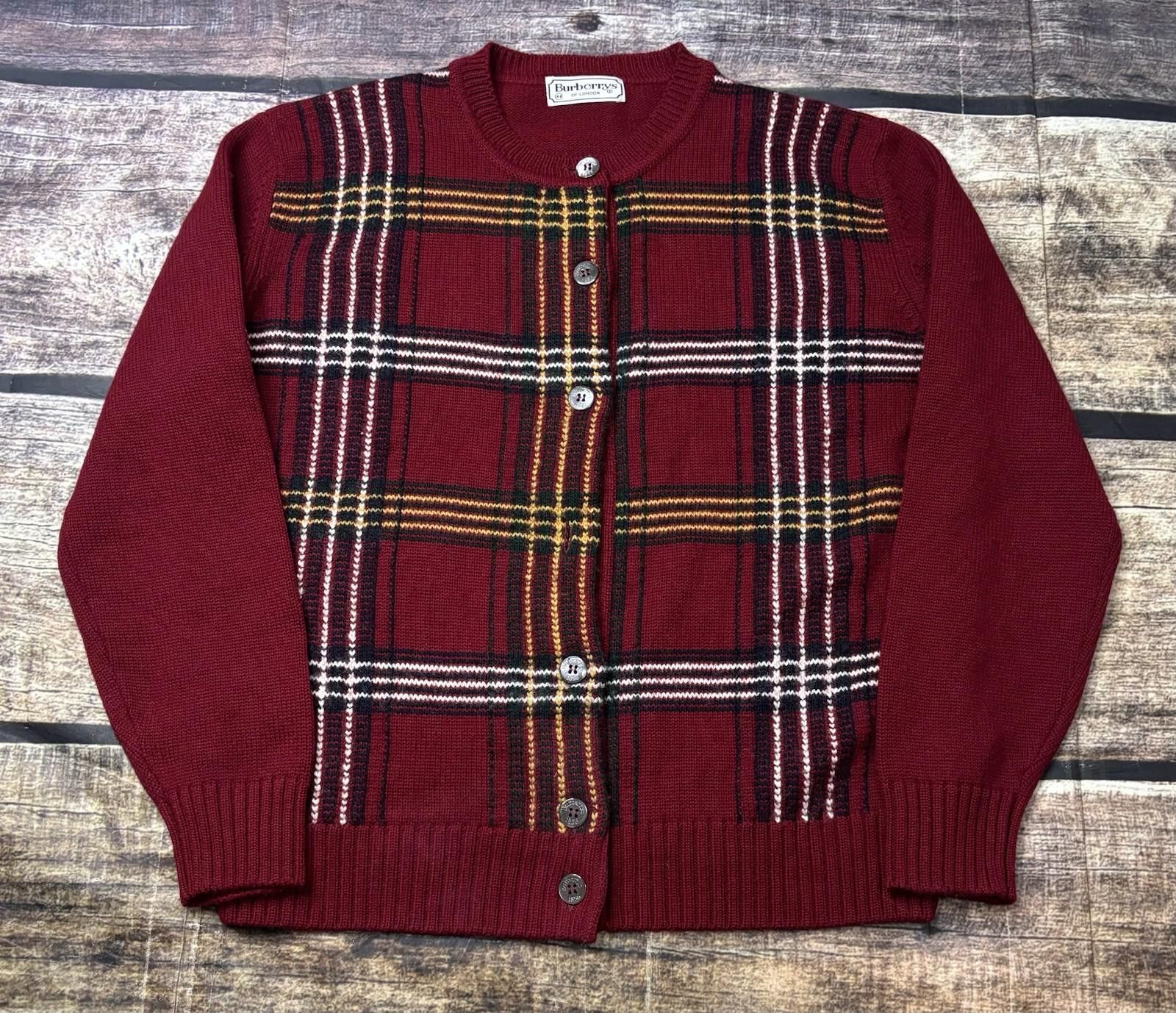 Burberry VTG Burberry Cardigan Sweater Womens 44 M Wool Blend Spain Size M / US 6-8 / IT 42-44 - 1 Thumbnail