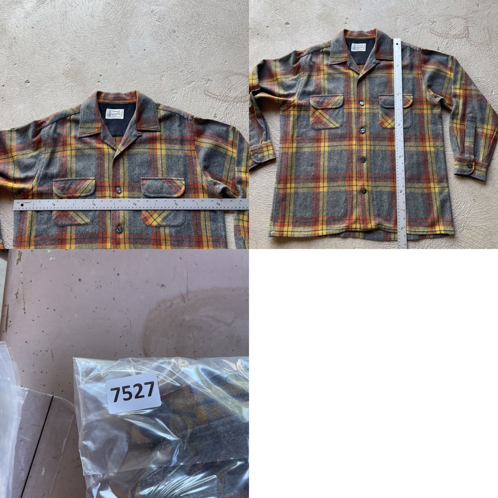 Vintage VINTAGE J. C. Penney Button-Up Shirt Mens Large Gray Plaid Wool 60s Grunge Size US L / EU 52-54 / 3 - 8 Thumbnail
