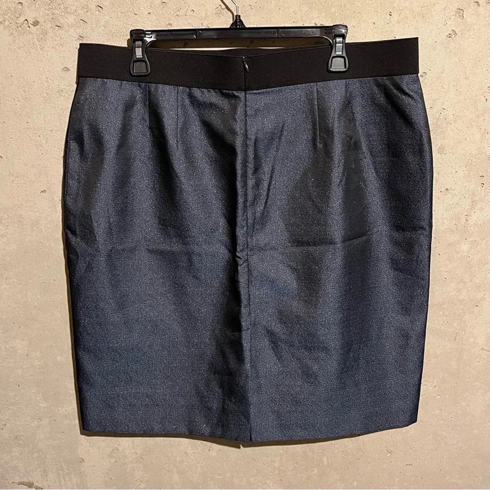 Loft Ann Taylor LOFT Short Skirt Blue Metallic Shimmery Size 16 Size 38" / US 16 / IT 52 - 3 Thumbnail