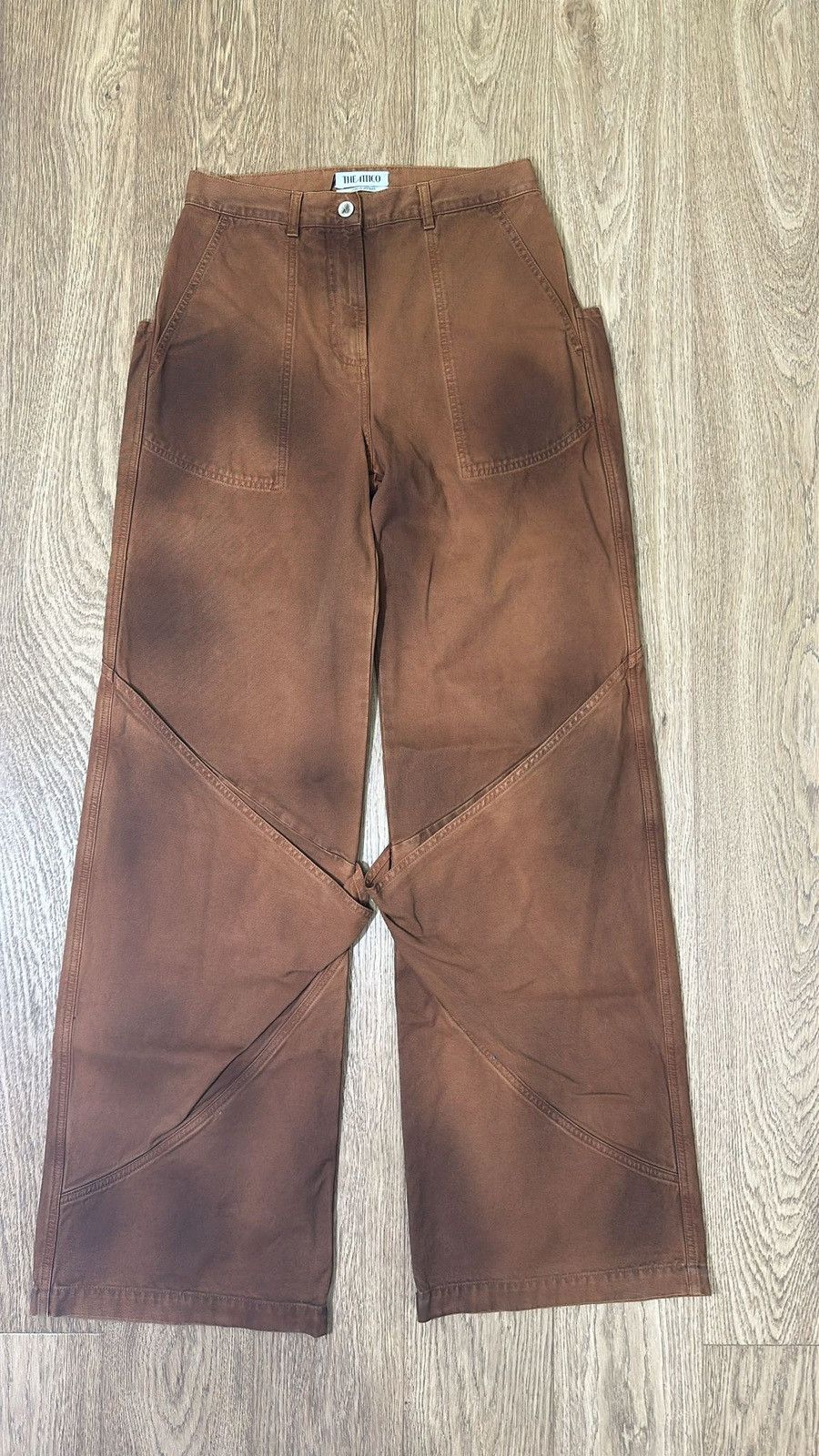 The Attico The Attico wide leg jeans camel Size 25" / US 0 / IT 36 - 6 Thumbnail