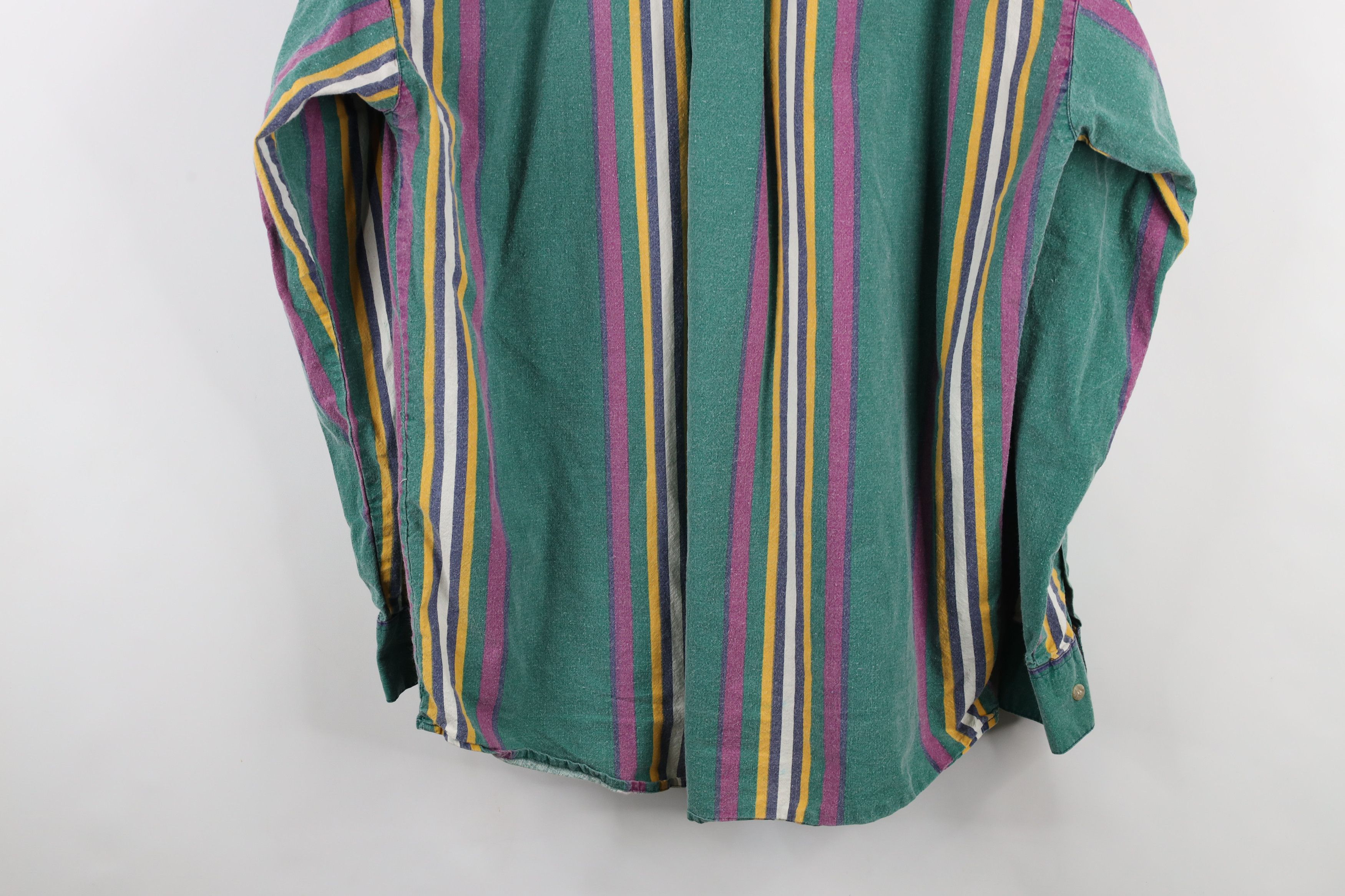 Vintage Vintage 90s Streetwear Rainbow Striped Collared Button Shirt Size US L / EU 52-54 / 3 - 9 Thumbnail