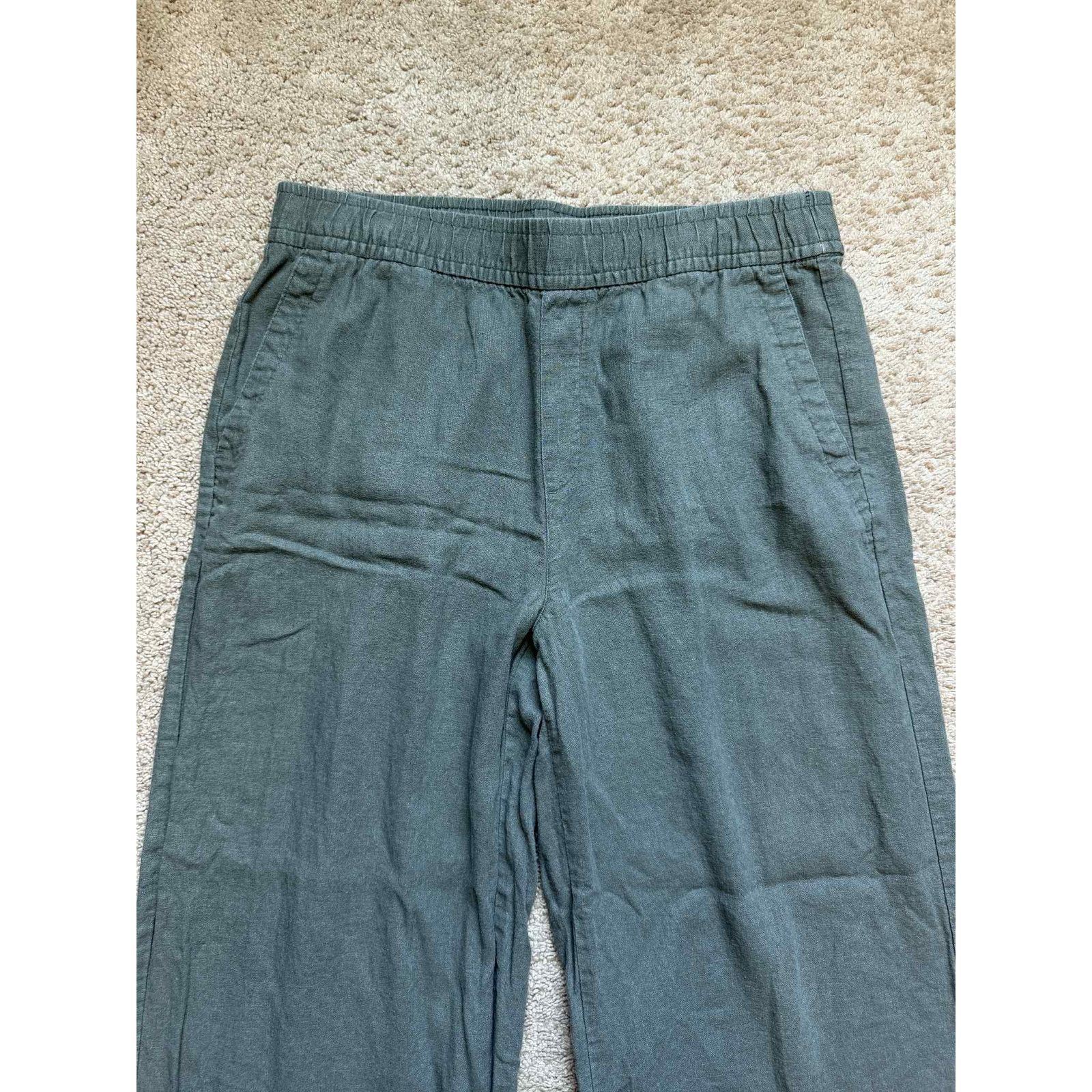Old Navy Old Navy High Rise Wide Leg Pants Dark Olive Women's Size M Size 28" / US 6 / IT 42 - 6 Thumbnail