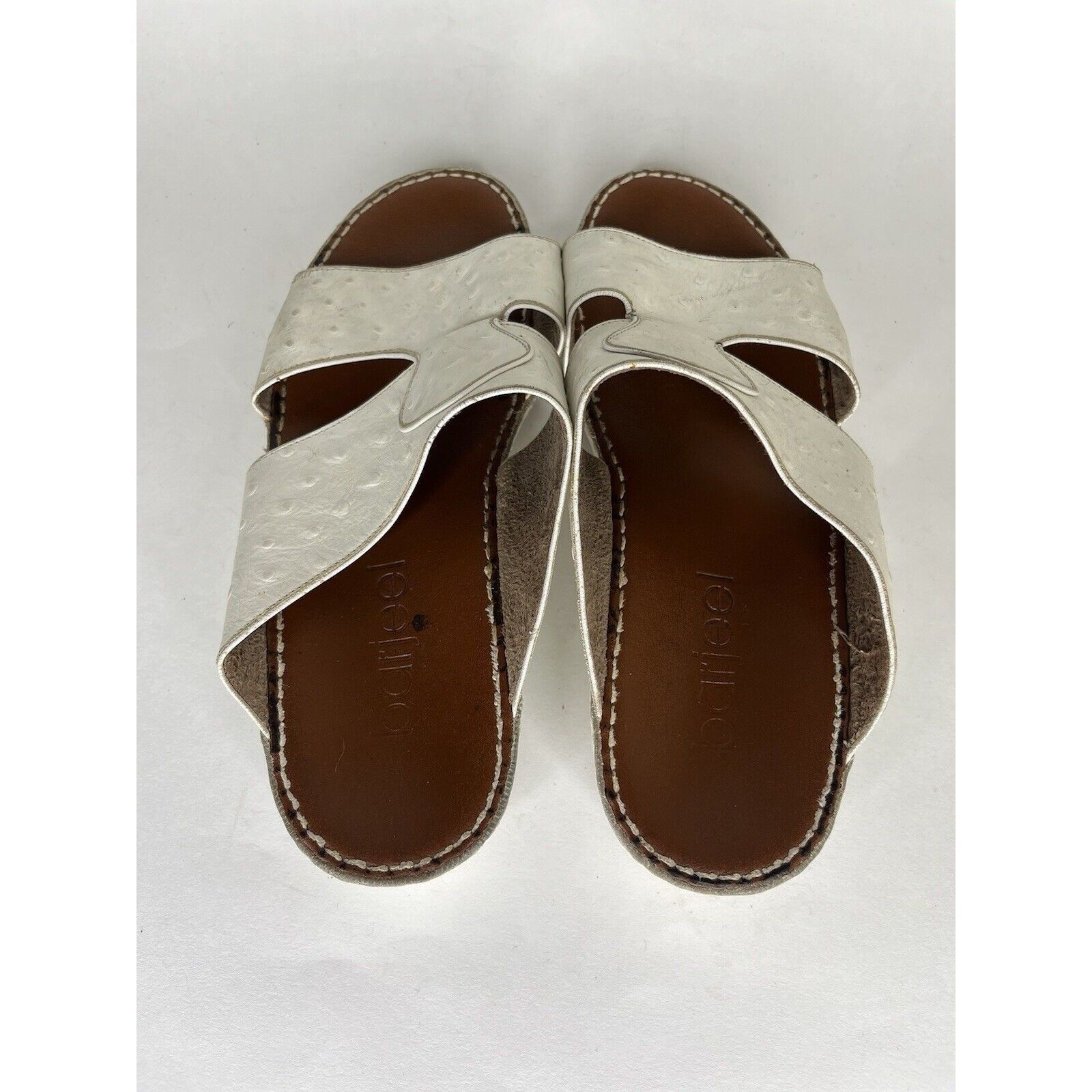 Other Barjeel White Leather Comfort Walking Wedge Slides Sandals W Size US 7.5 / IT 37.5 - 12 Thumbnail