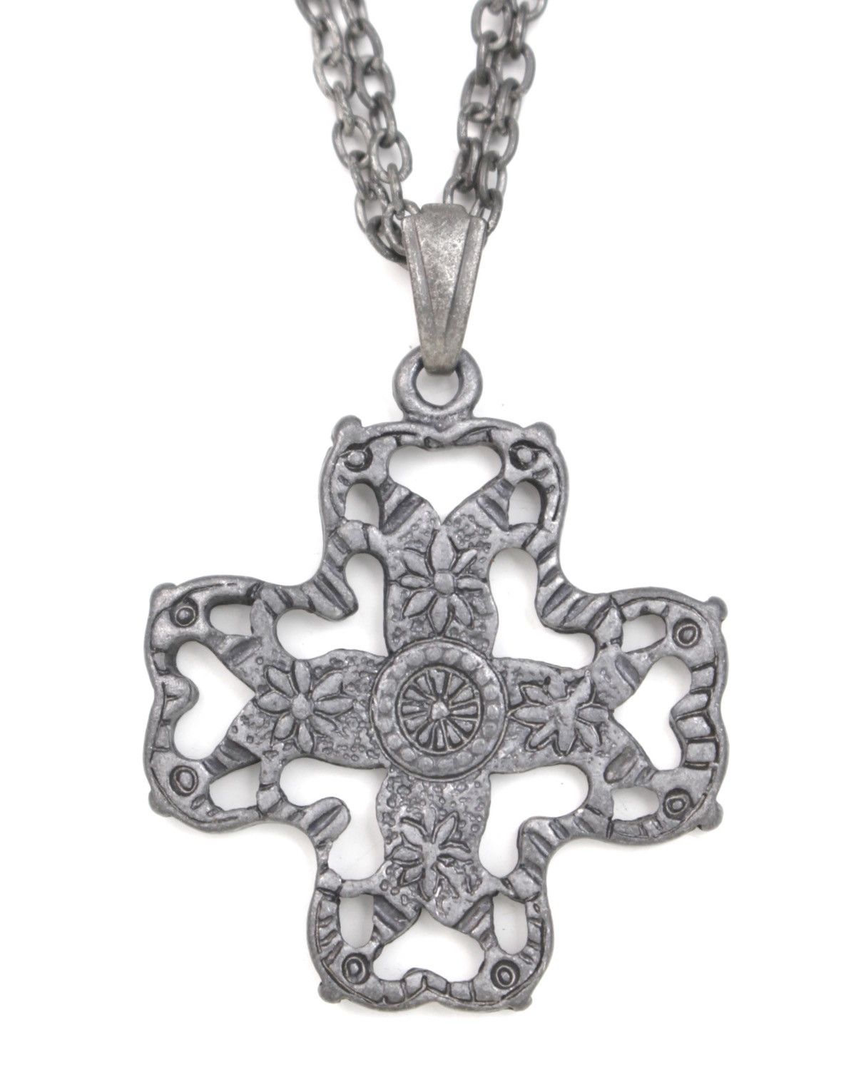 Hysteric Glamour 2000S JAPANESE MADE GOTHIC FLORAL QUATREFOIL CROSS NECKLACE Size ONE SIZE - 1 Thumbnail