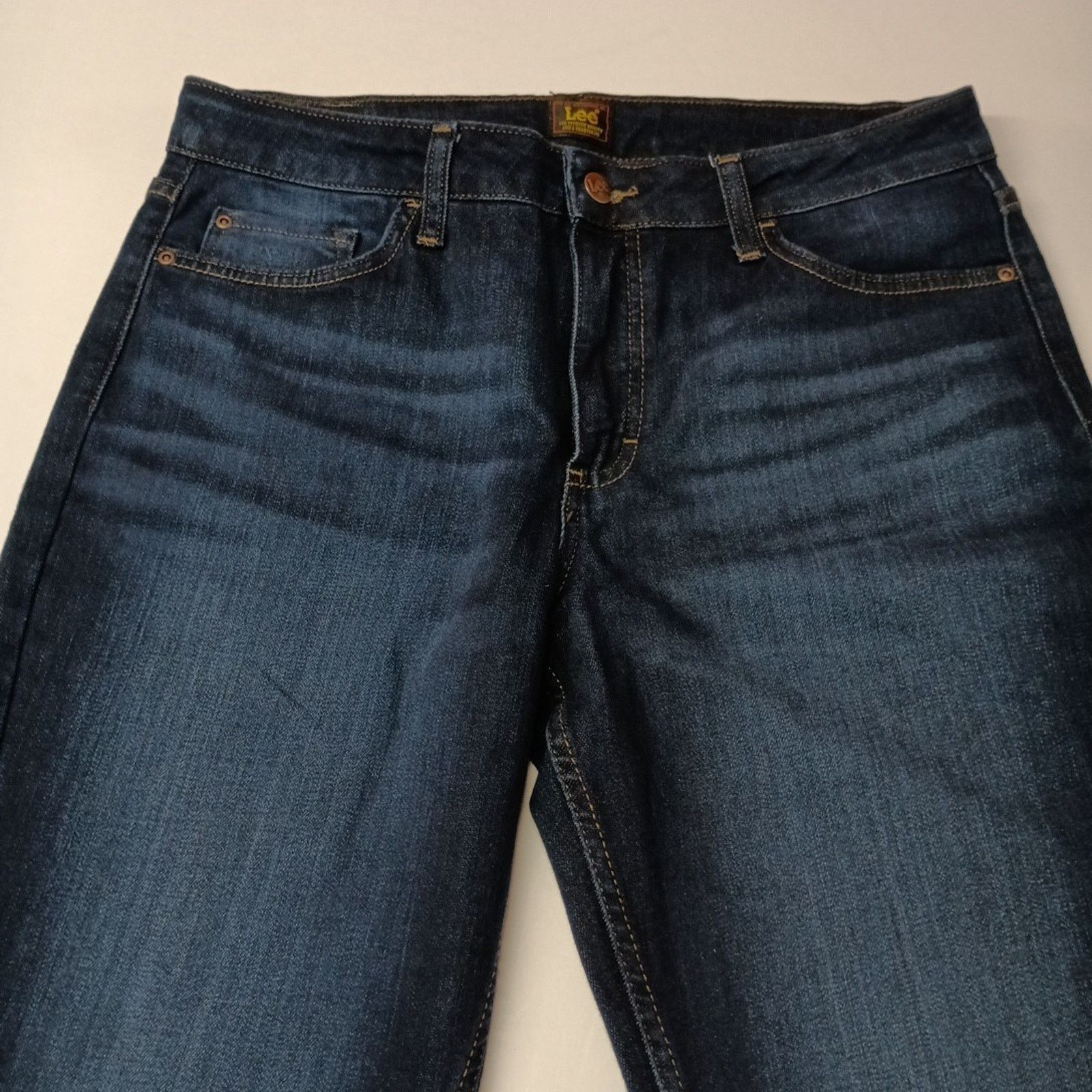 Lee Lee Straight Jeans Women's 14 Long Size 34x32 Blue Mid Rise Size 36" / US 14 / IT 50 - 5 Thumbnail