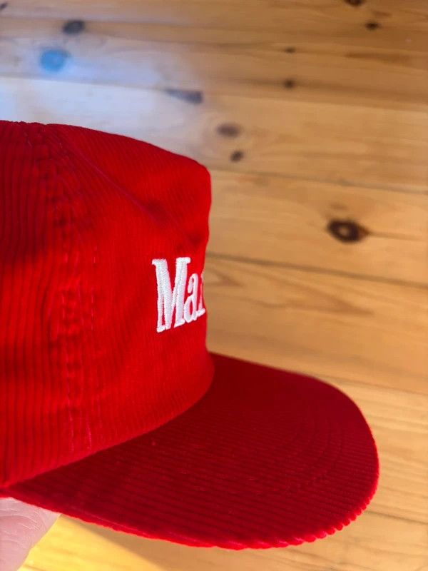 Marlboro NWT 90s Marlboro Formula 1 red corduroy snapback Size ONE SIZE - 2 Thumbnail